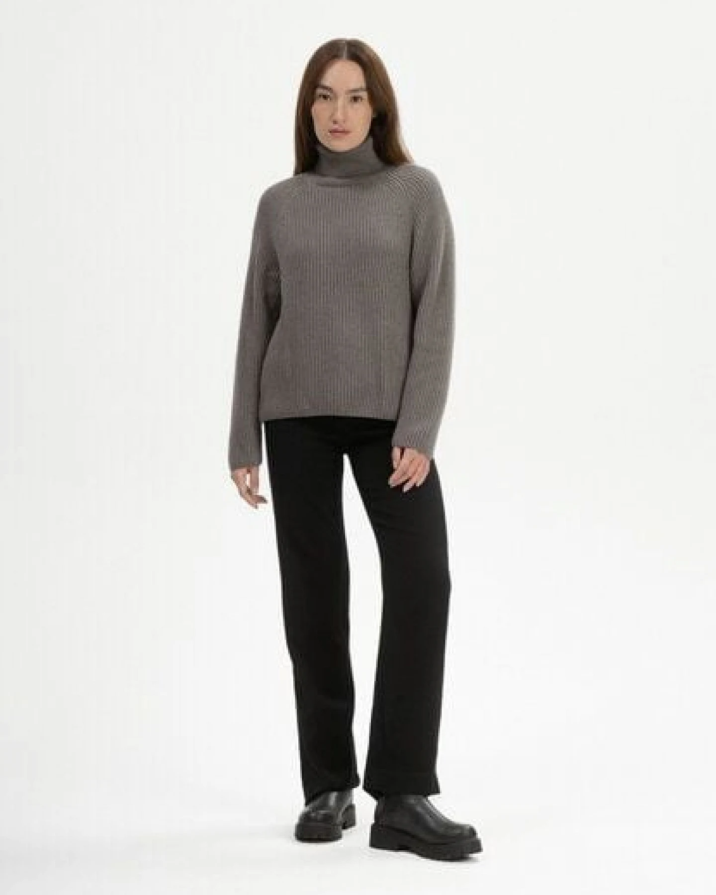 MELA Rippstrick Rollkragenpullover Style CHIRHA aus 100% Bio-Baumwolle – Ansicht 4