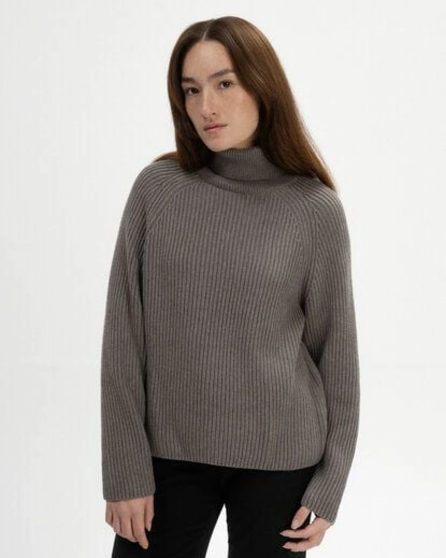 MELA Rippstrick Rollkragenpullover Style CHIRHA aus 100% Bio-Baumwolle – Ansicht 2