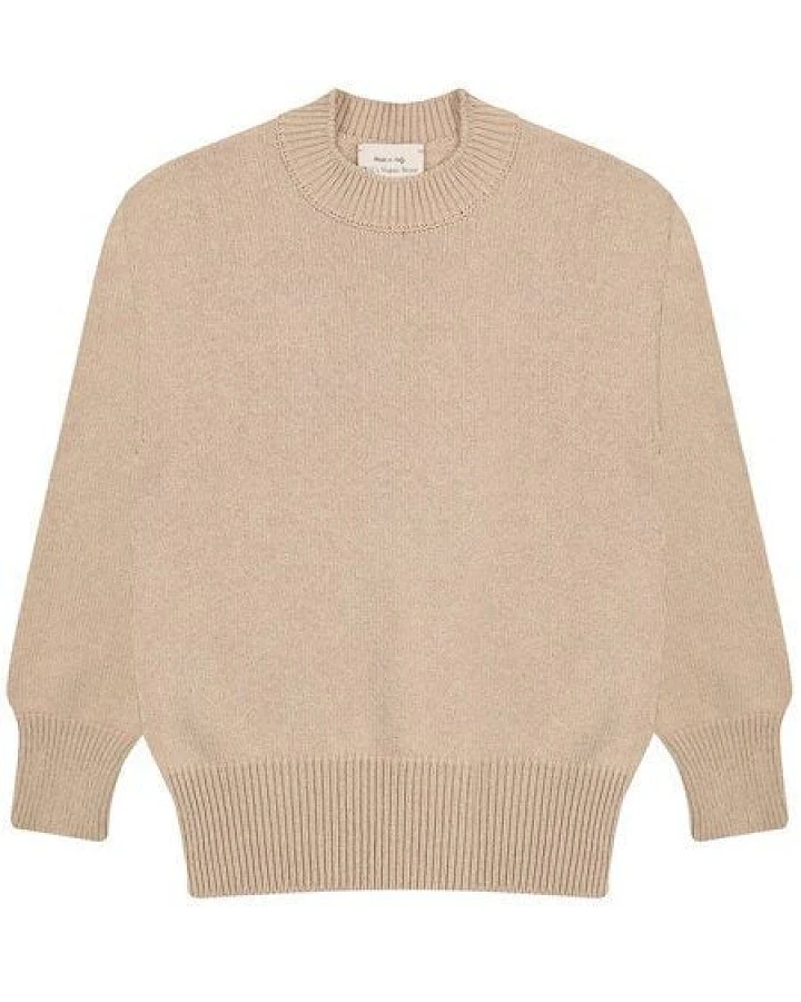 Will's Vegan Shop Knit mit Rundhalsausschnitt beige stricken Damen