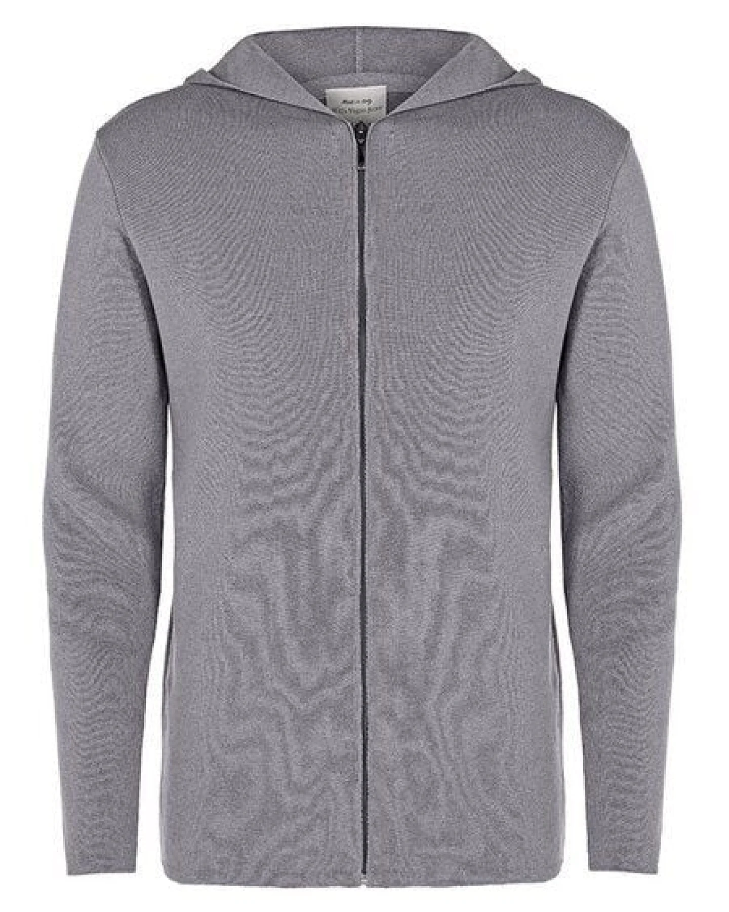 Will's Vegan Shop Zip Up Knit Hoodie grau stricken Herren – Ansicht 2