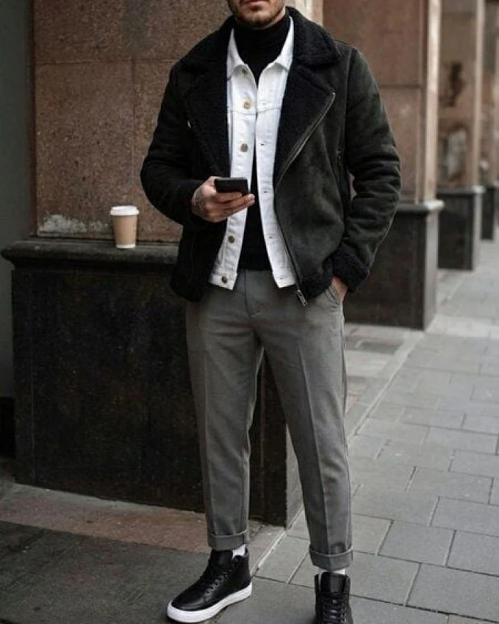 Will's Vegan Shop Recycelte Aviator aus veganem Shearling