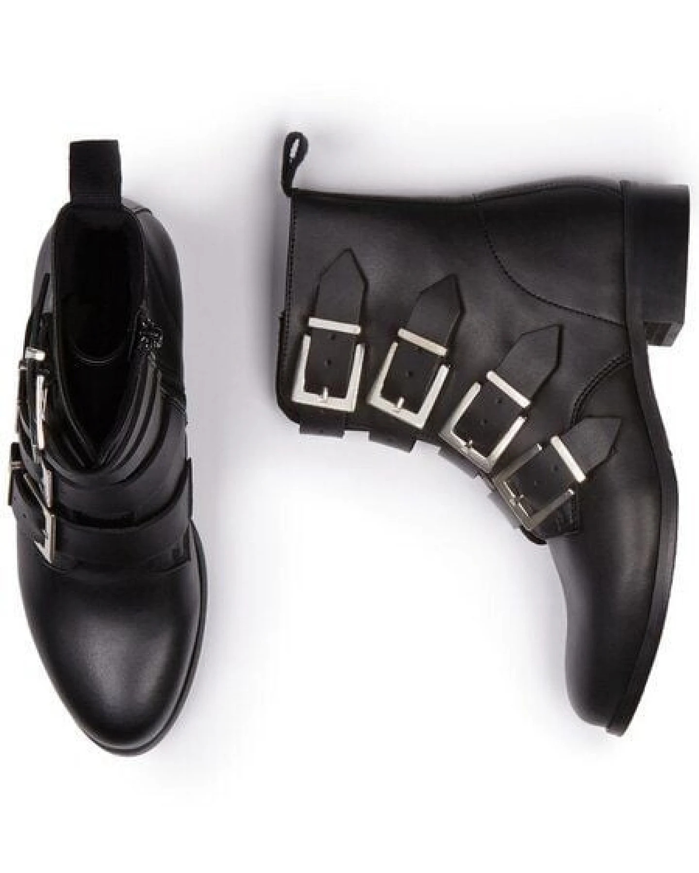 Will's Vegan Shop 4-Riemen-Biker-Stiefel – Ansicht 2