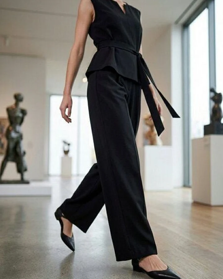 Will's Vegan Shop Damen schwarze spitze Flats.