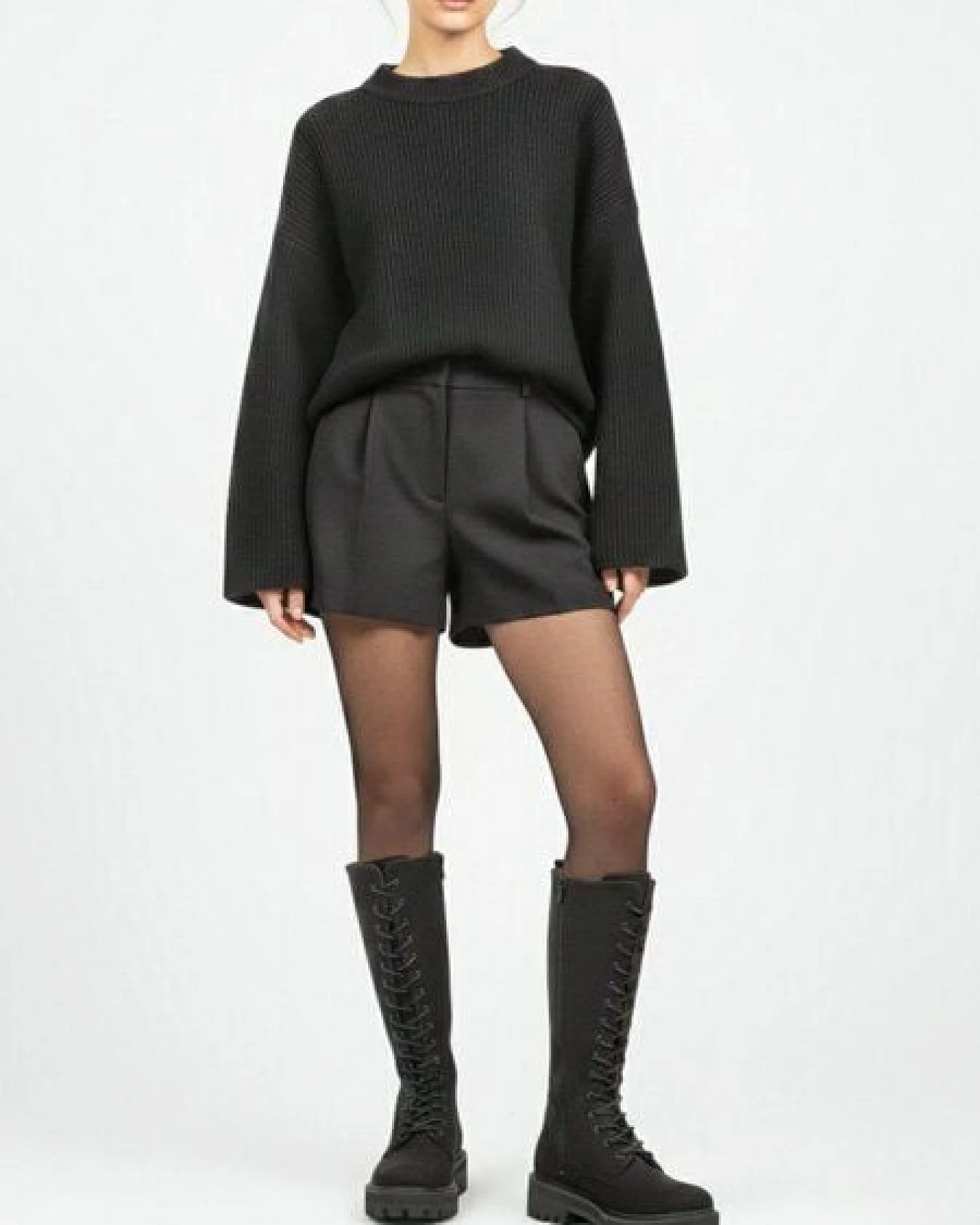 Will's Vegan Shop Hohe Schnürstiefel aus veganem Wildleder Damen – Ansicht 2