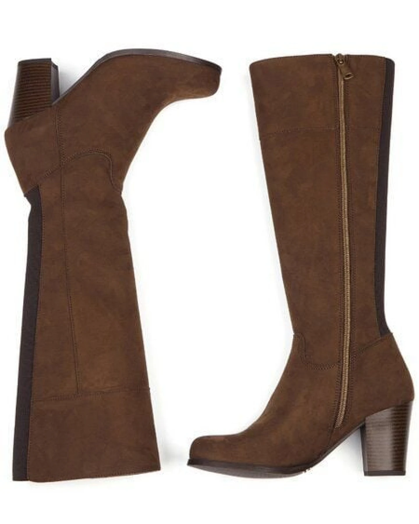 Will's Vegan Shop Kniehohe Stiefel aus veganem Wildleder Damen – Ansicht 3
