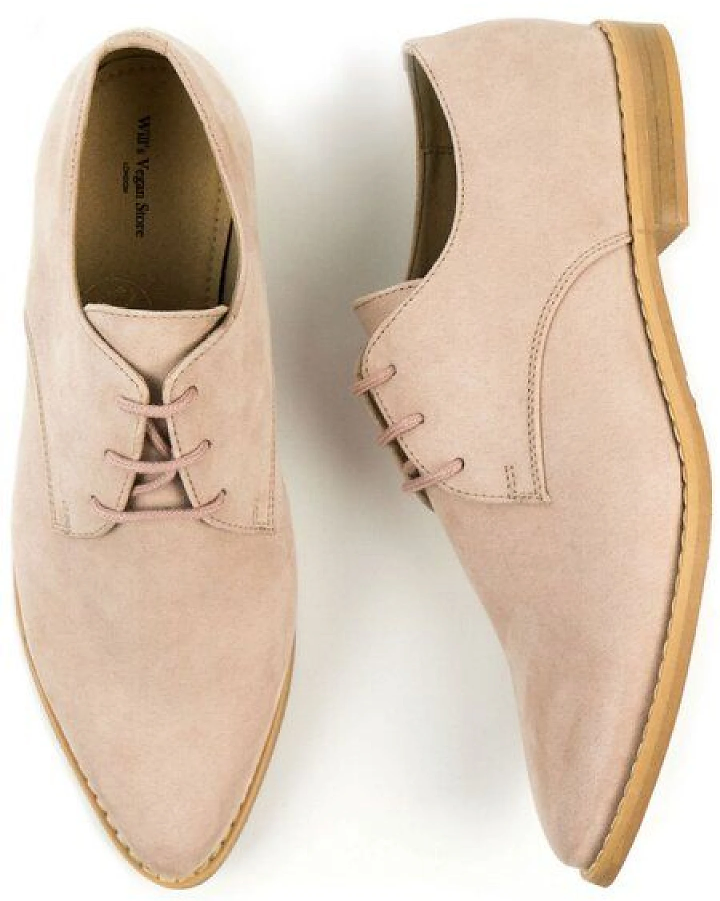 Will's Vegan Shop Point Toe Derbys Veganes Wildleder Damen – Ansicht 4