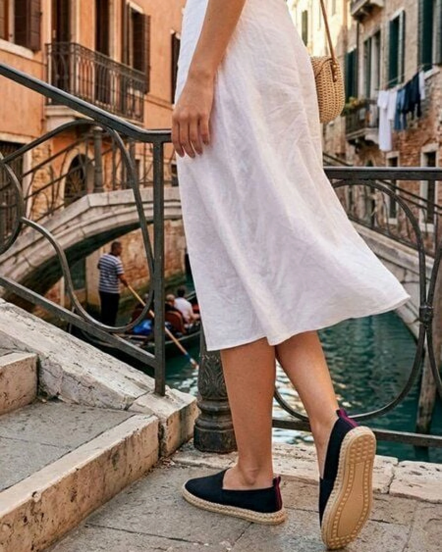 Will's Vegan Shop Recycled Espadrille Loafers Schwarz Segeltuch-Frauen – Ansicht 2
