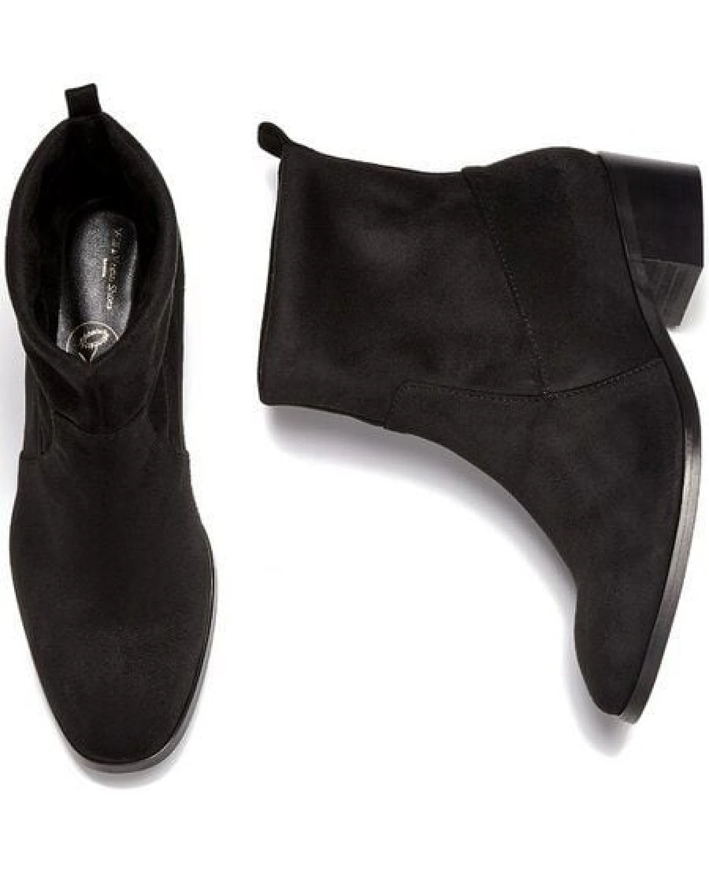 Will's Vegan Shop Sock Booties in schwarzem veganen Wildleder – Ansicht 2