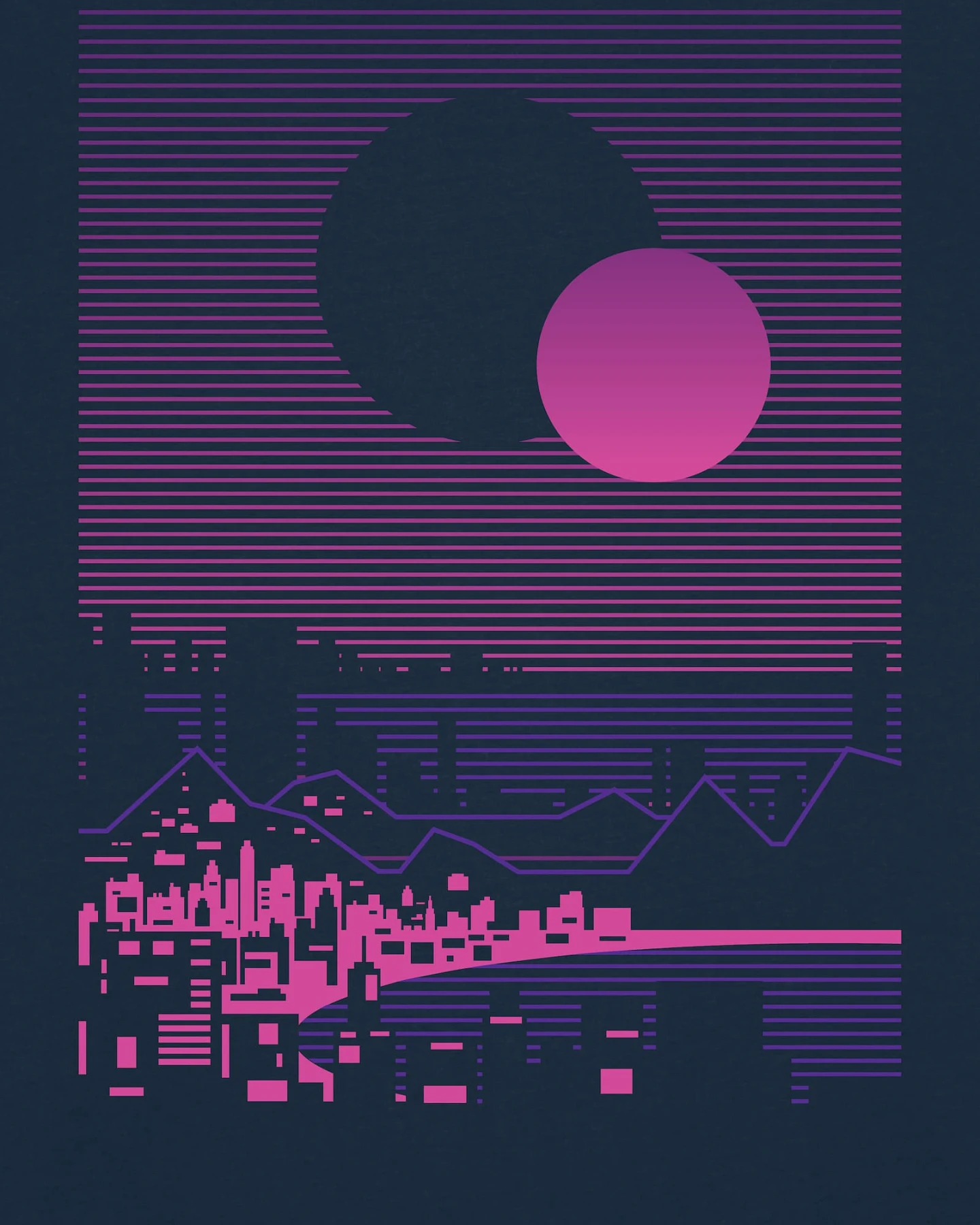 Watapparel Shirt Sun and Moon Skyline – Ansicht 3
