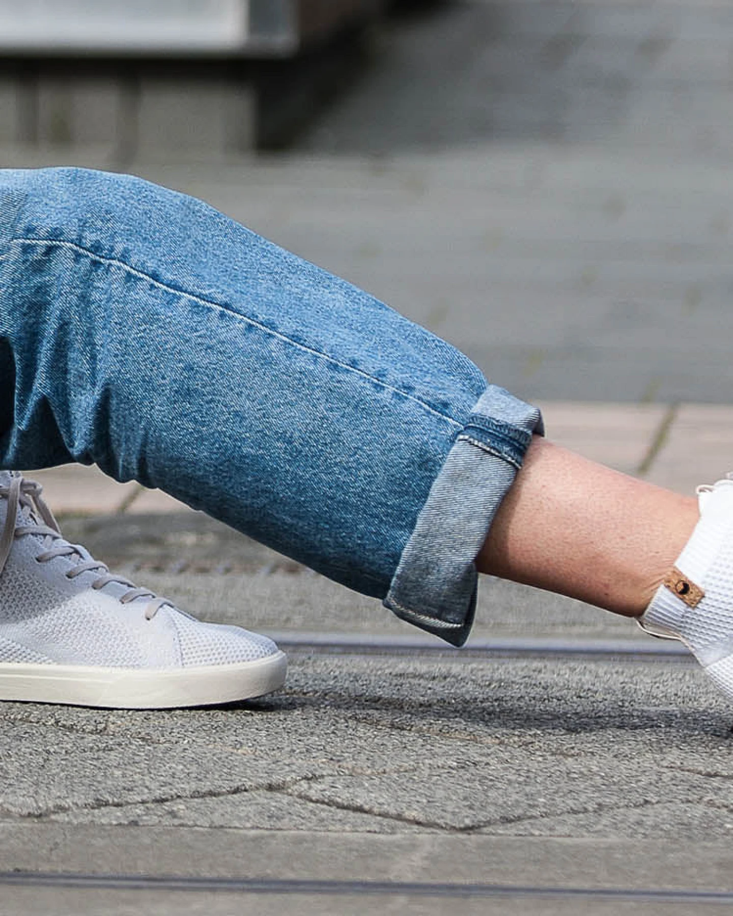 SAOLA Damen vegan Sneaker Damen Wanaka Knit Weiß – Ansicht 2
