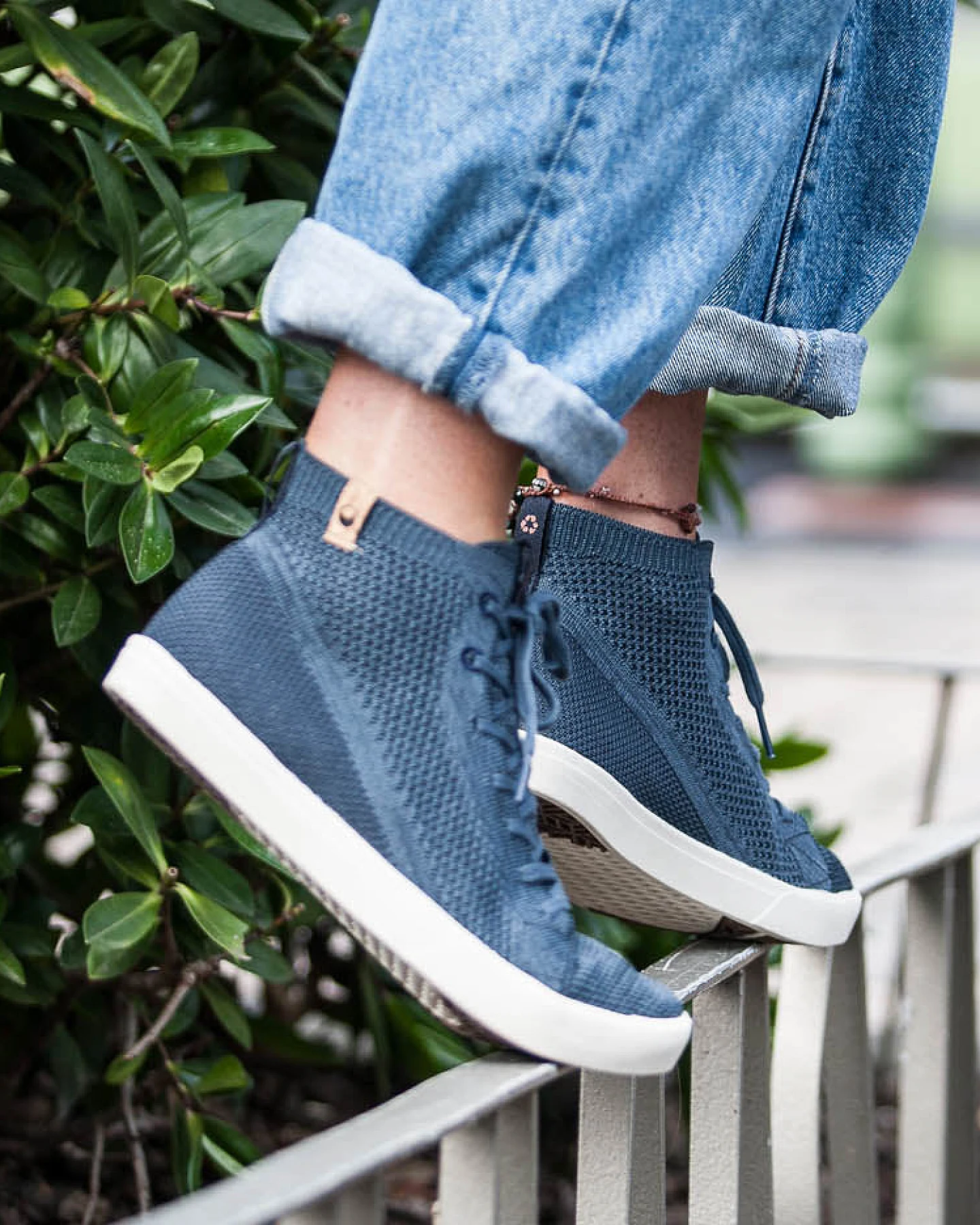 SAOLA Damen vegan Sneaker Damen Wanaka Knit Navy – Ansicht 2