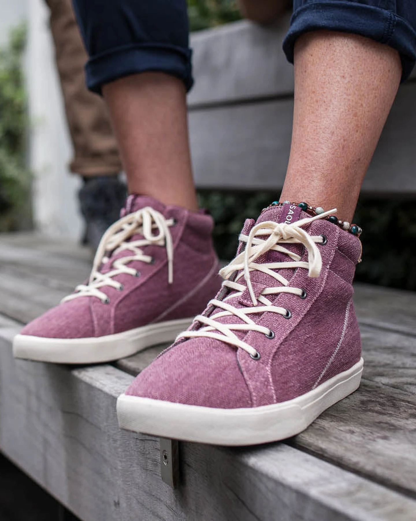 SAOLA Damen vegan Sneaker Damen Wanaka Canvas Burgundy – Ansicht 2