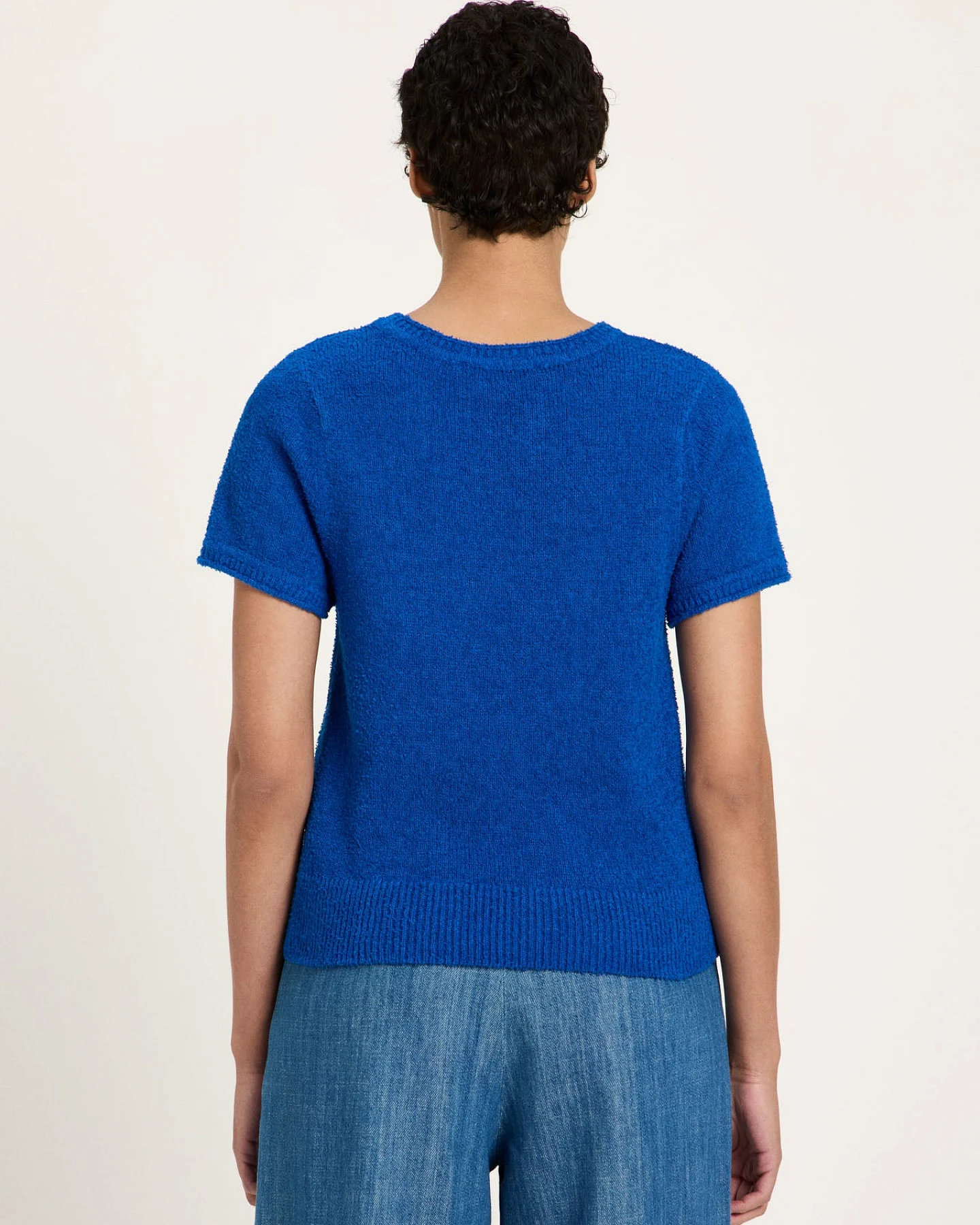 Bouclé Kurzarmpullover (GOTS) – Ansicht 3