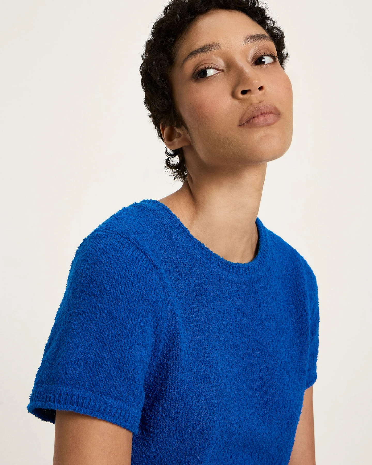Bouclé Kurzarmpullover (GOTS) – Ansicht 4