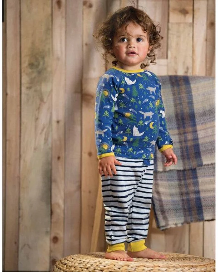 Frugi Schlafanzug Kleine Wölfe Stargaze Moonlit Night