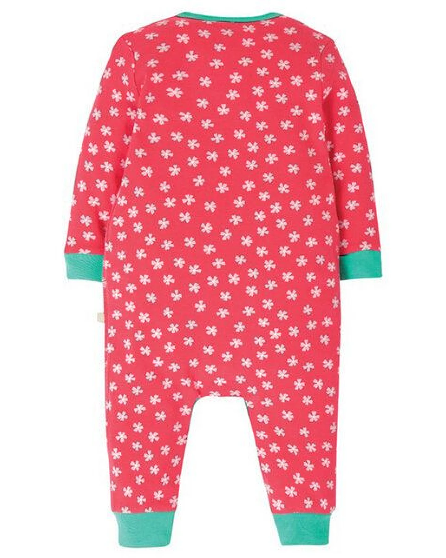 Frugi Baby-Strampler Rehkitz Charlie Romper/Watermelon Cherry Blossom/Deer – Ansicht 3