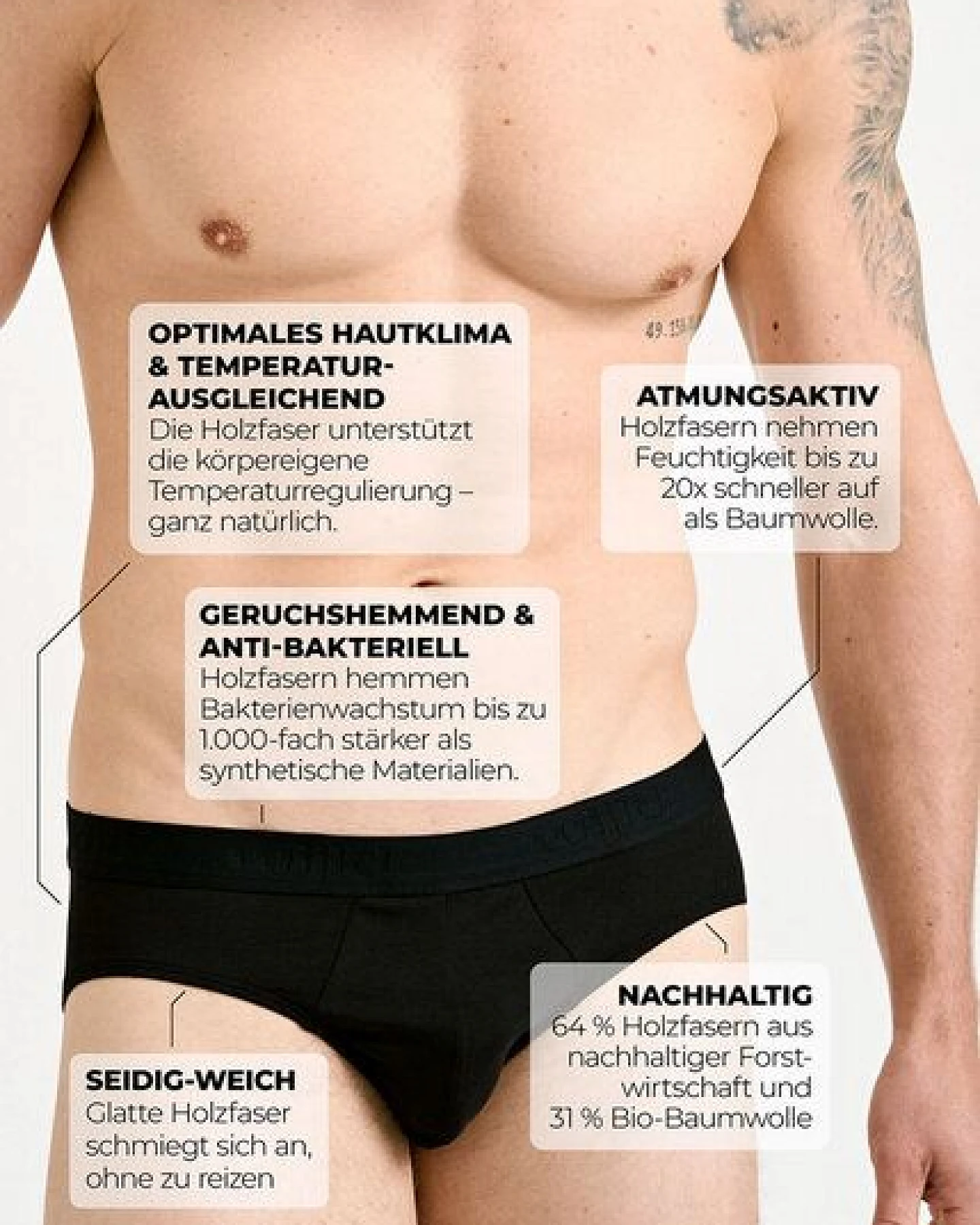 HERREN SLIP AUS HOLZ (10er-Pack) wijld - MARLO BLACK – Ansicht 2