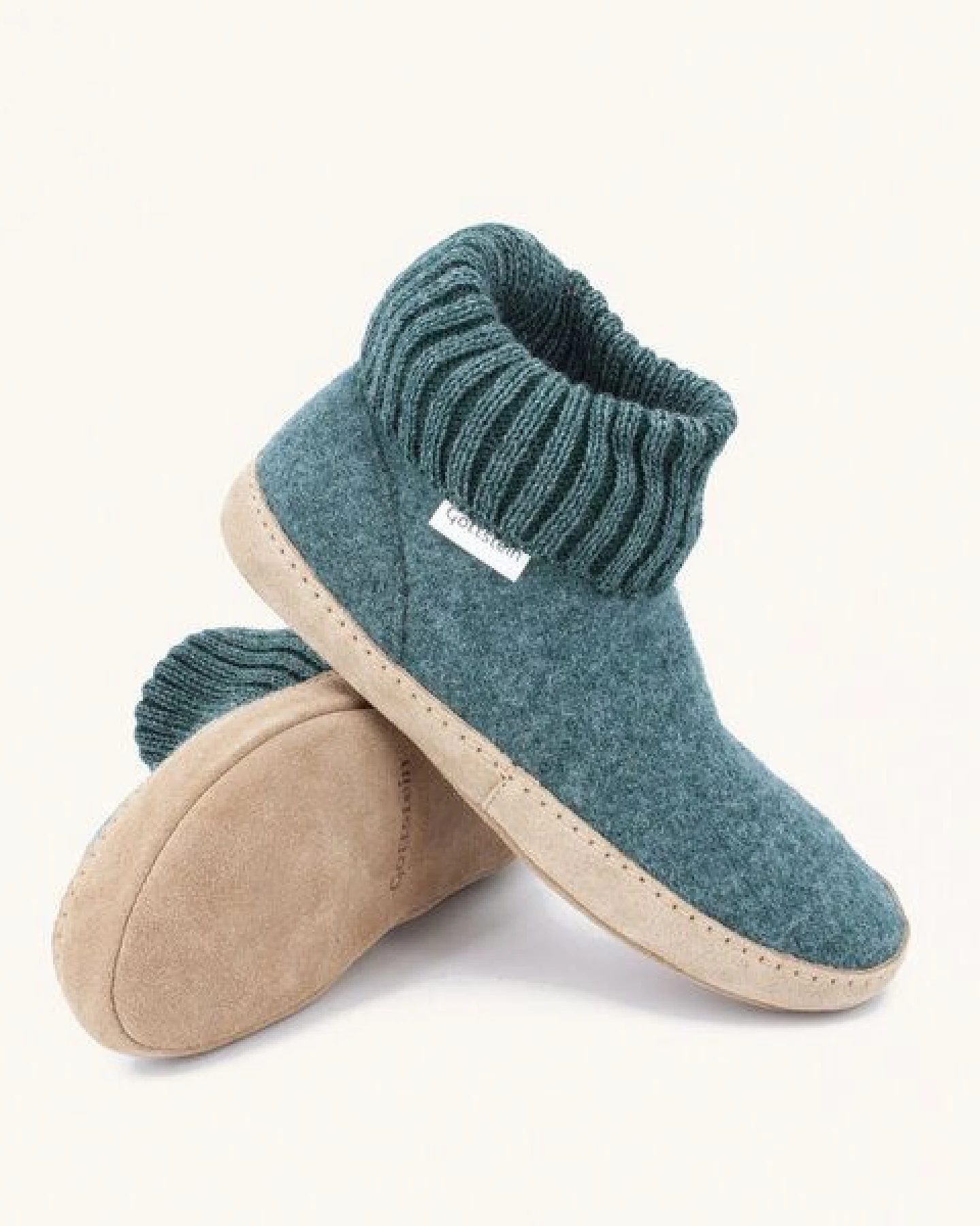 Gottstein Hüttenschuh Dakota - Hoher Filzhausschuh für Damen & Herren aus 100% Schurwolle mit extra bequemer Ledersohle & elastischem Strickbund – Ansicht 3