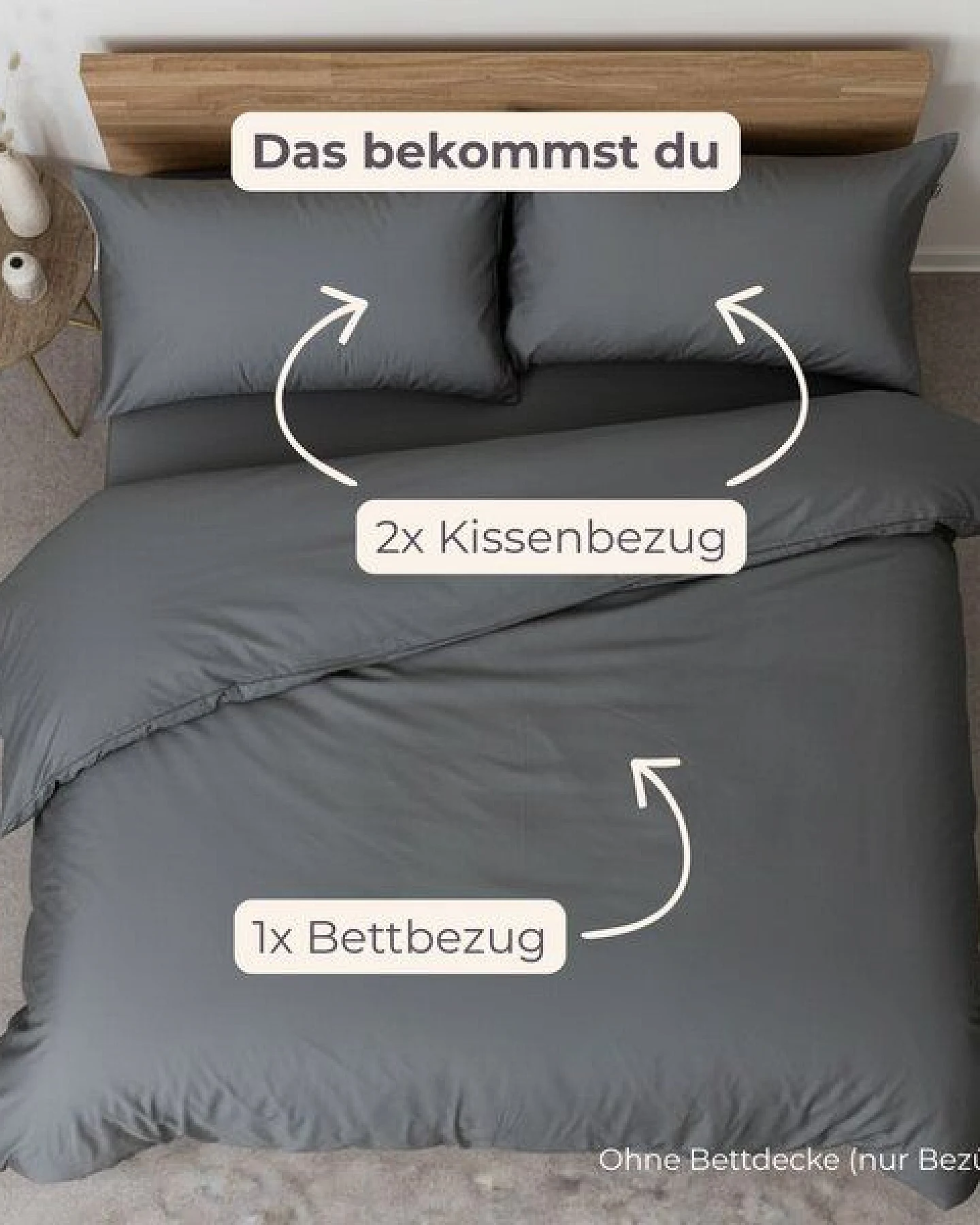 AGA.PIE Bettwäsche-Set aus 100% Lyocell aus Bambuscellulose, für Allergiker – Ansicht 2
