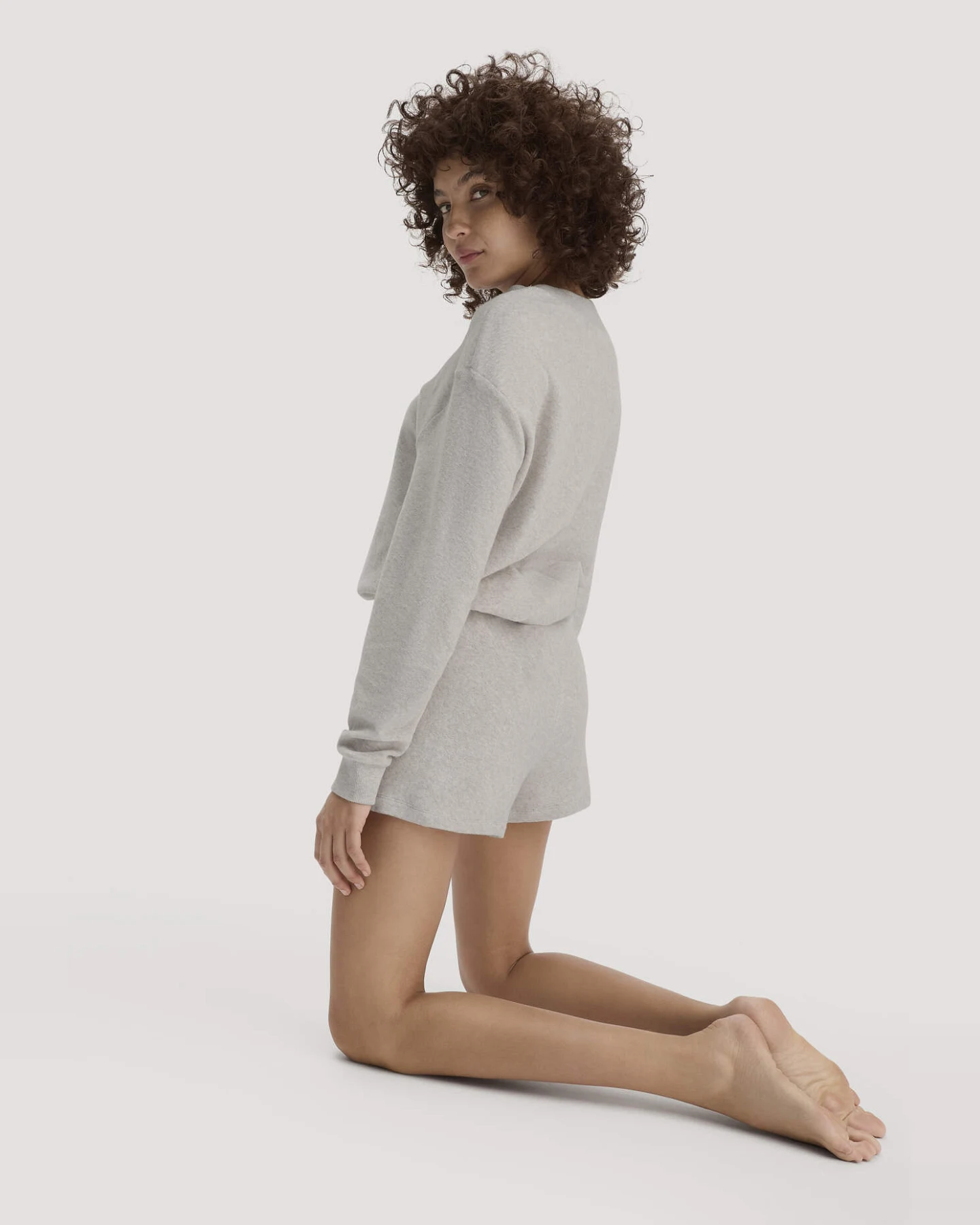 hessnatur Damen Frottee Shorts PURE COTTON aus Bio-Baumwolle - beige - Größe 42 – Ansicht 3