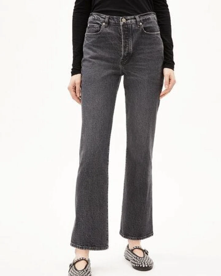 ARMEDANGELS VELAARI - Damen Jeans Flared Leg Mid Waist Ankle Bio-Baumwoll Mix Comfort-Stretch