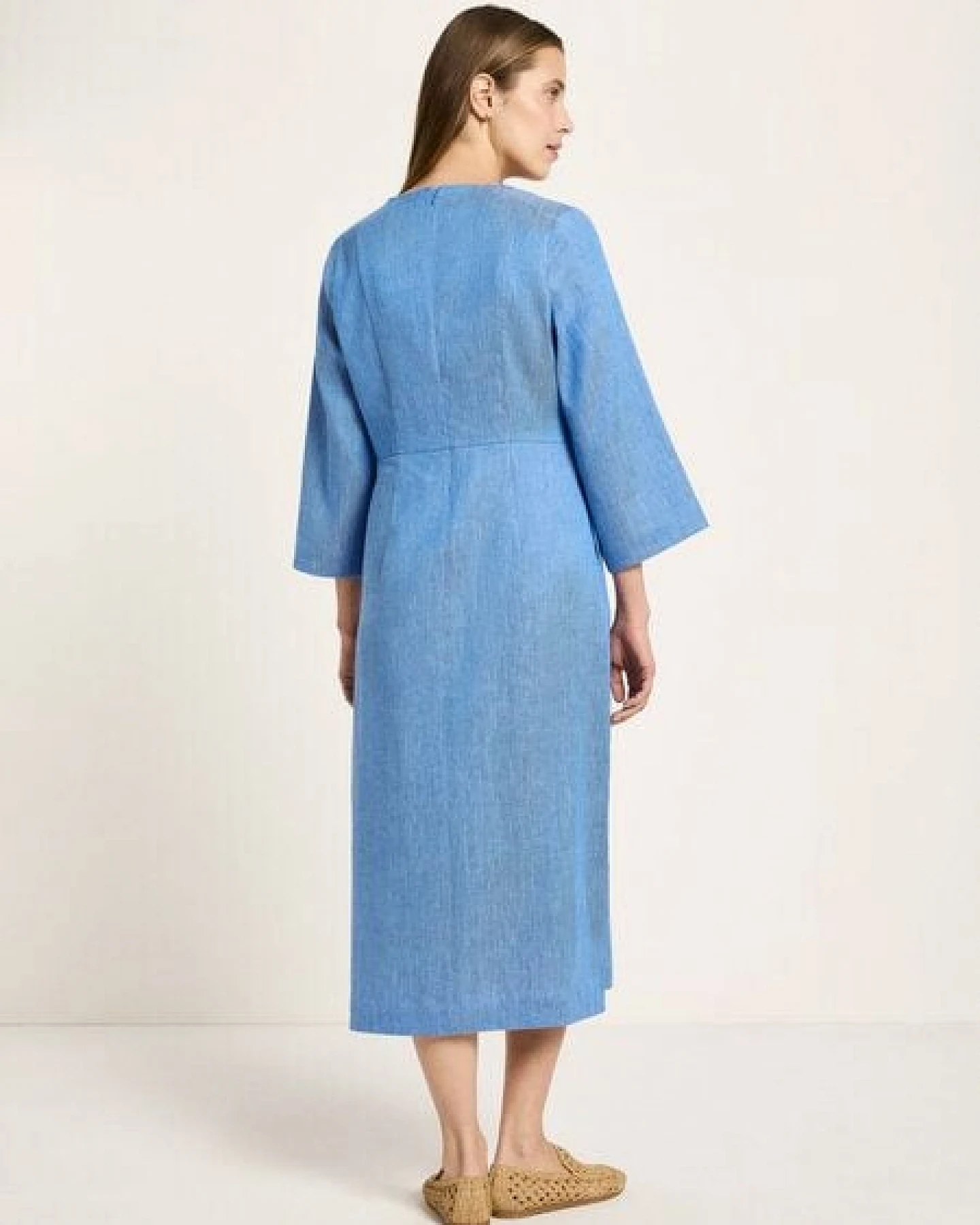 LANIUS Midikleid (OCS) aus Leinen und Bio-Baumwolle – Ansicht 3