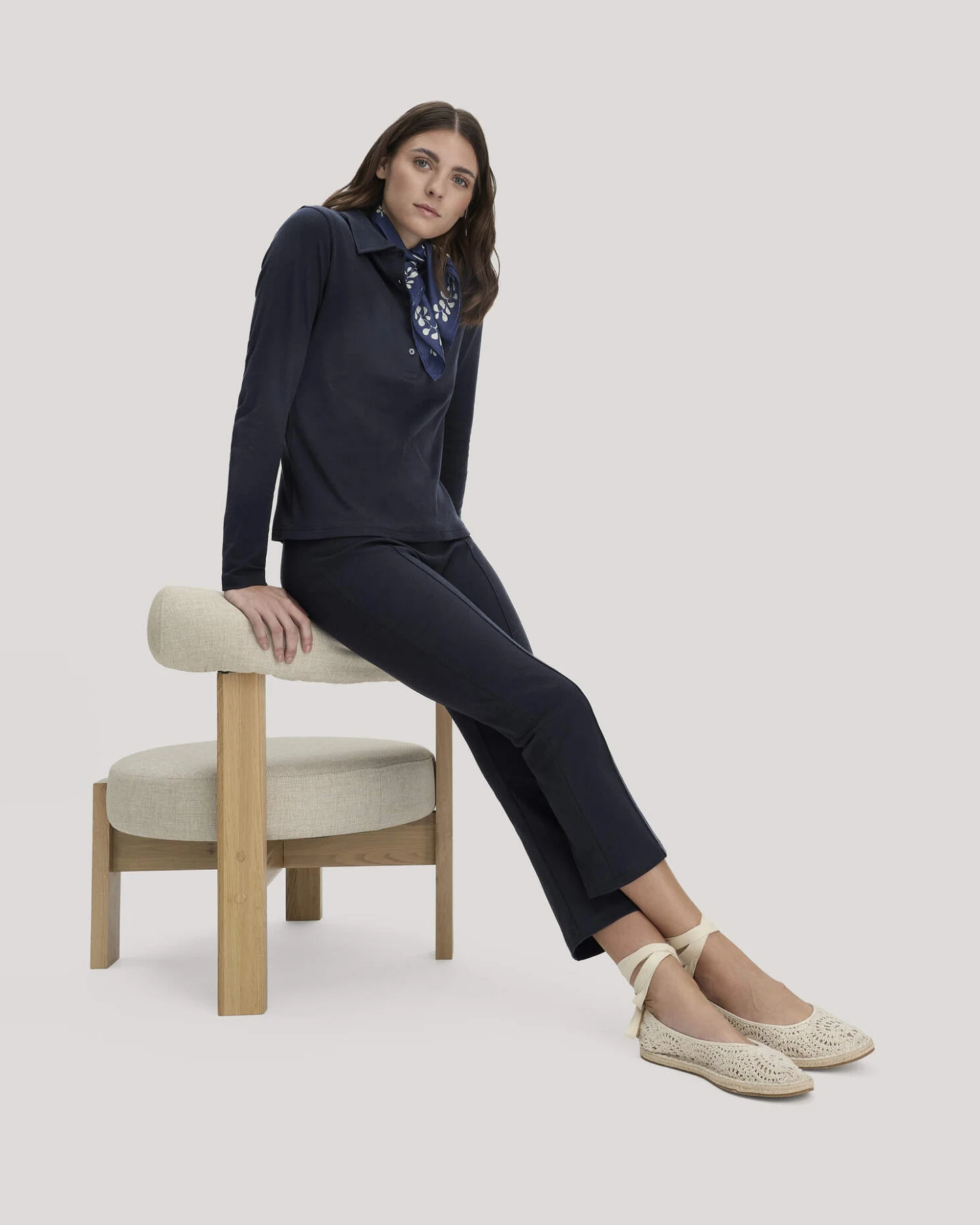 hessnatur Damen Jersey Hose Culotte Slim Leg aus Bio-Baumwolle - blau - Größe 36 – Ansicht 4