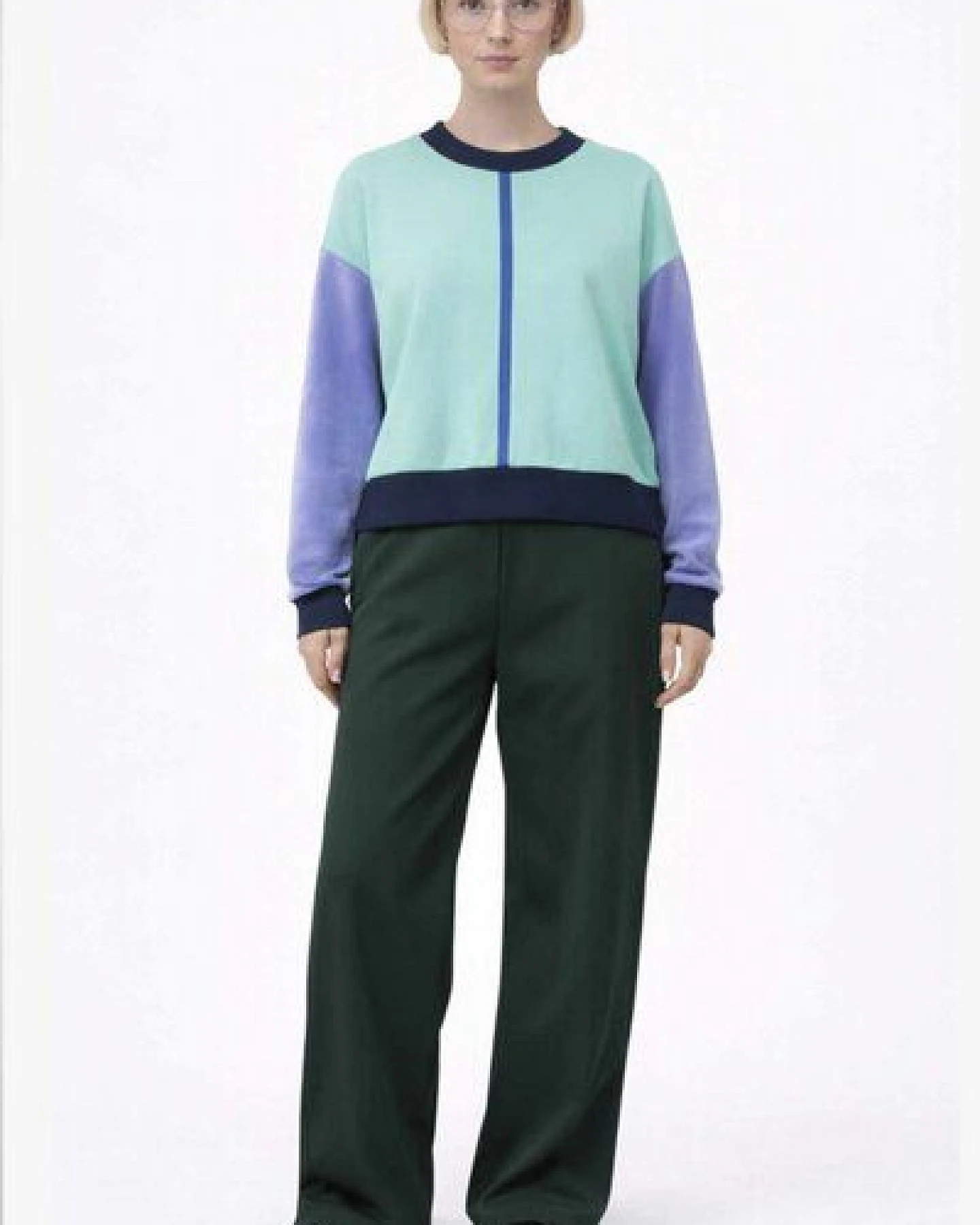 ein garten Studios Boxy Basic Sweater Color Block – Ansicht 4
