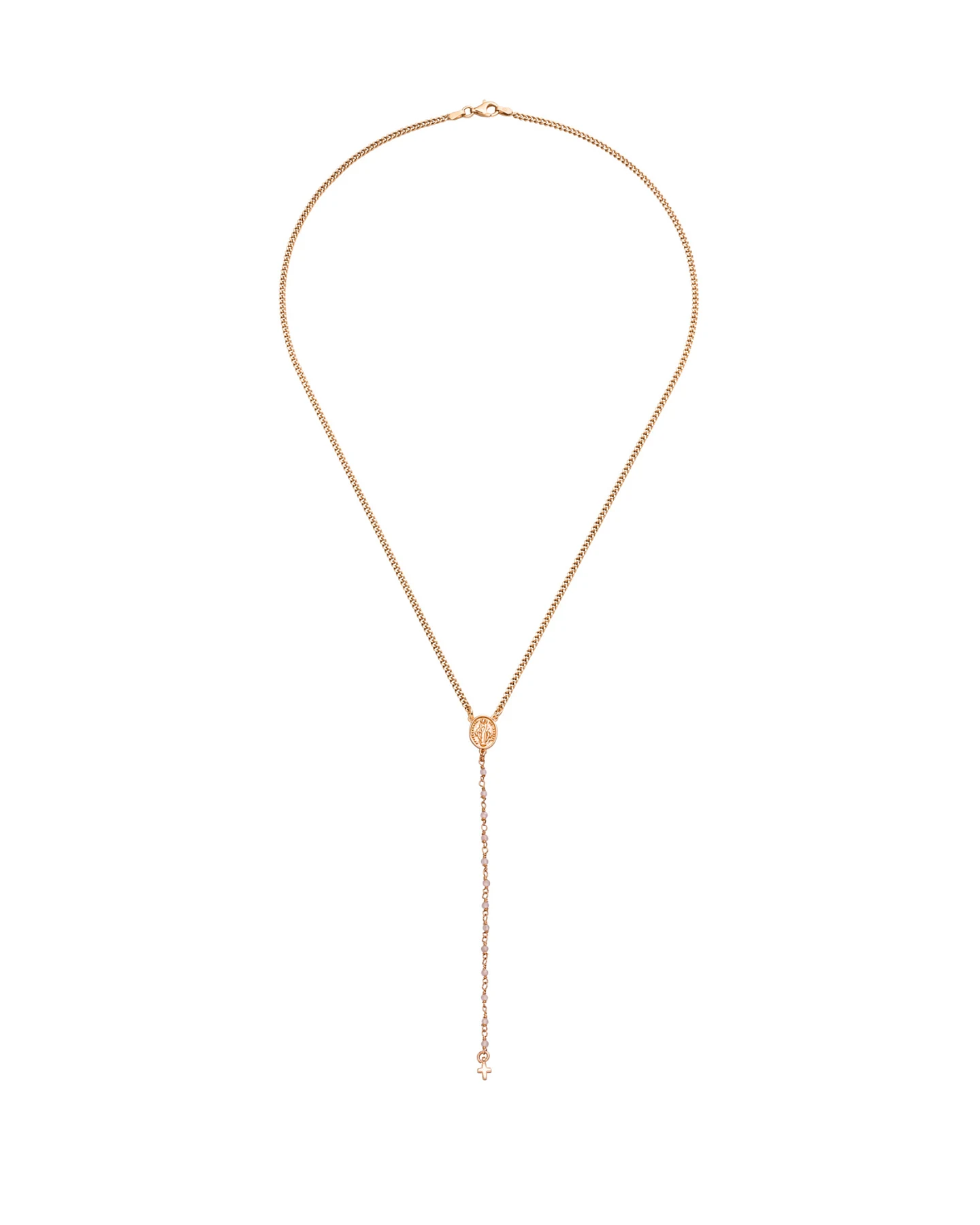 Hoffnungsträger Rosenkranz Kette „Prayer“, Roségold & Rosenquarz – Ansicht 3