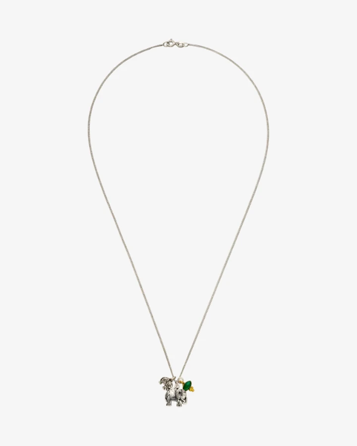 Hoffnungsträger Elefanten Kette „Deep Connection“ Silber mit grünem Onyx