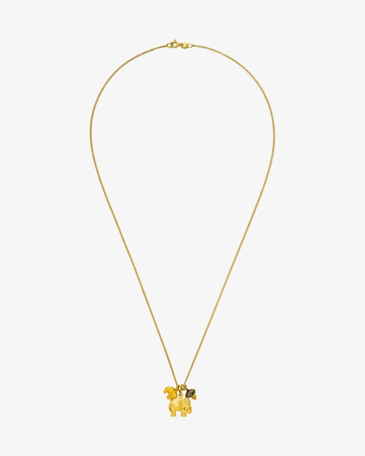 Hoffnungsträger Elefanten Kette „Deep Connection“ Gold mit Labradorit