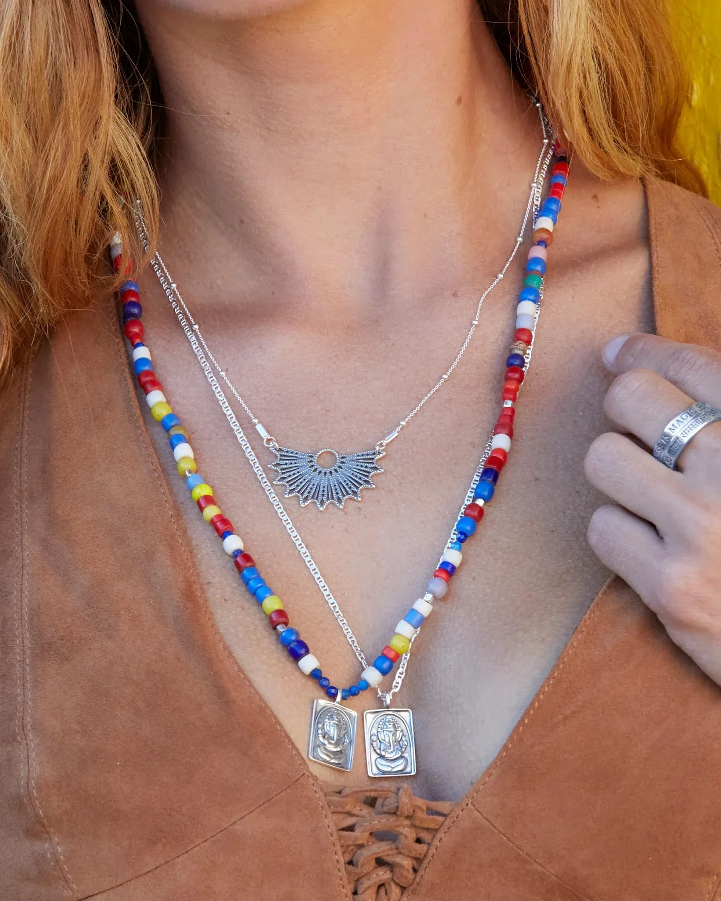 Hoffnungsträger Ganesha Kette Amulett „Optimist“, Silber – Ansicht 3