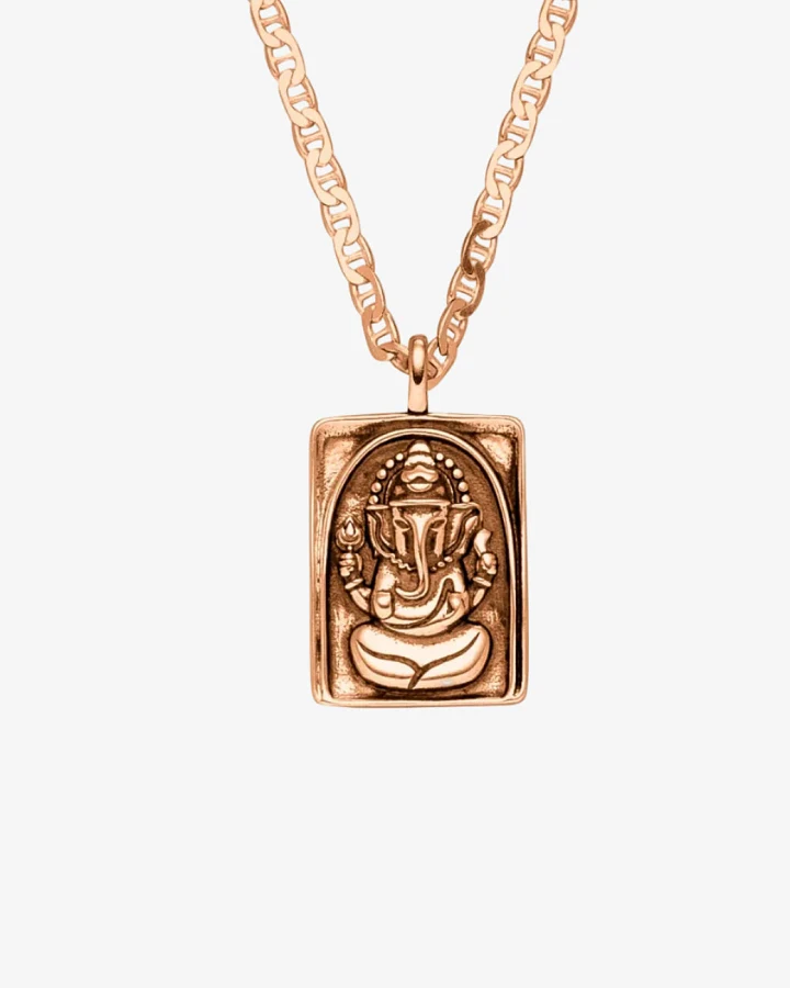 Hoffnungsträger Ganesha Kette Amulett „Optimist“, Roségold