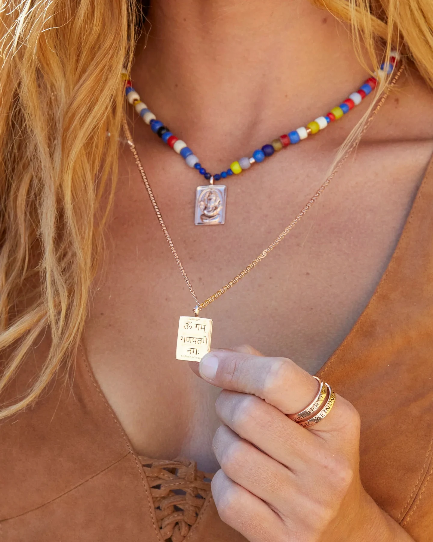 Hoffnungsträger Ganesha Kette Amulett „Optimist“, Roségold – Ansicht 2