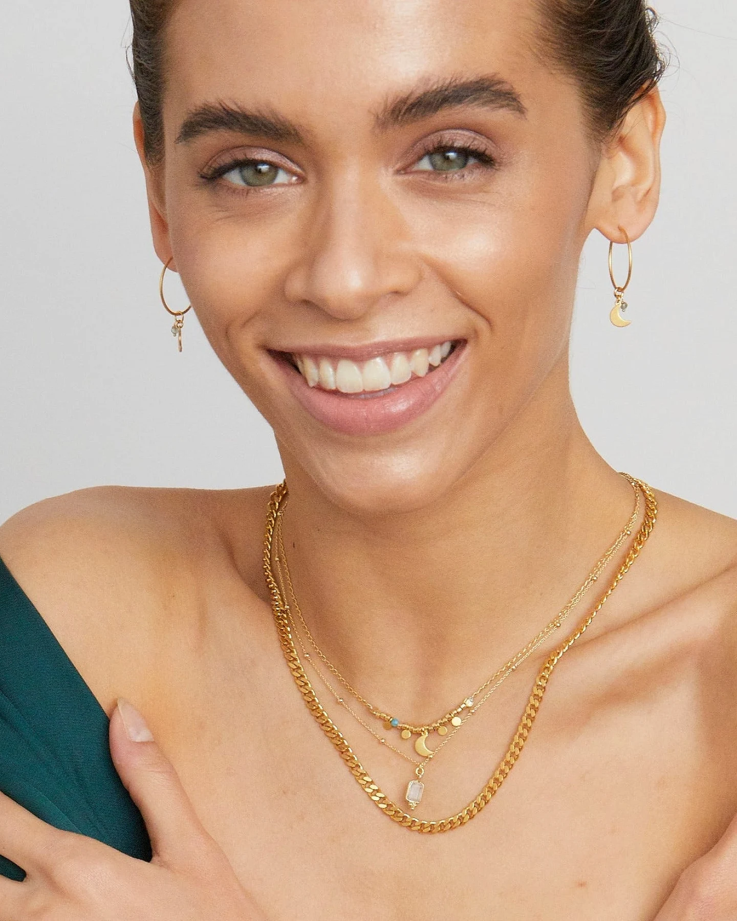 Hoffnungsträger Mondstein Kette Gold – Ansicht 2