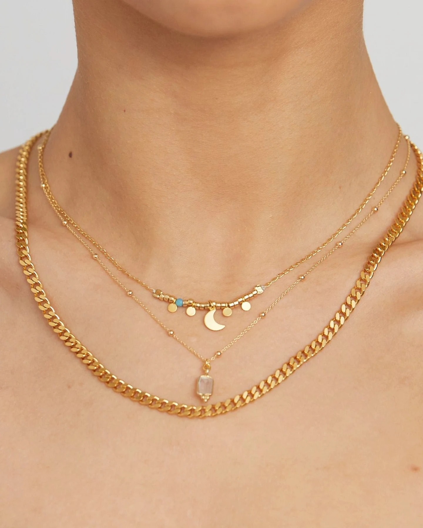 Hoffnungsträger Mondstein Kette Gold – Ansicht 4