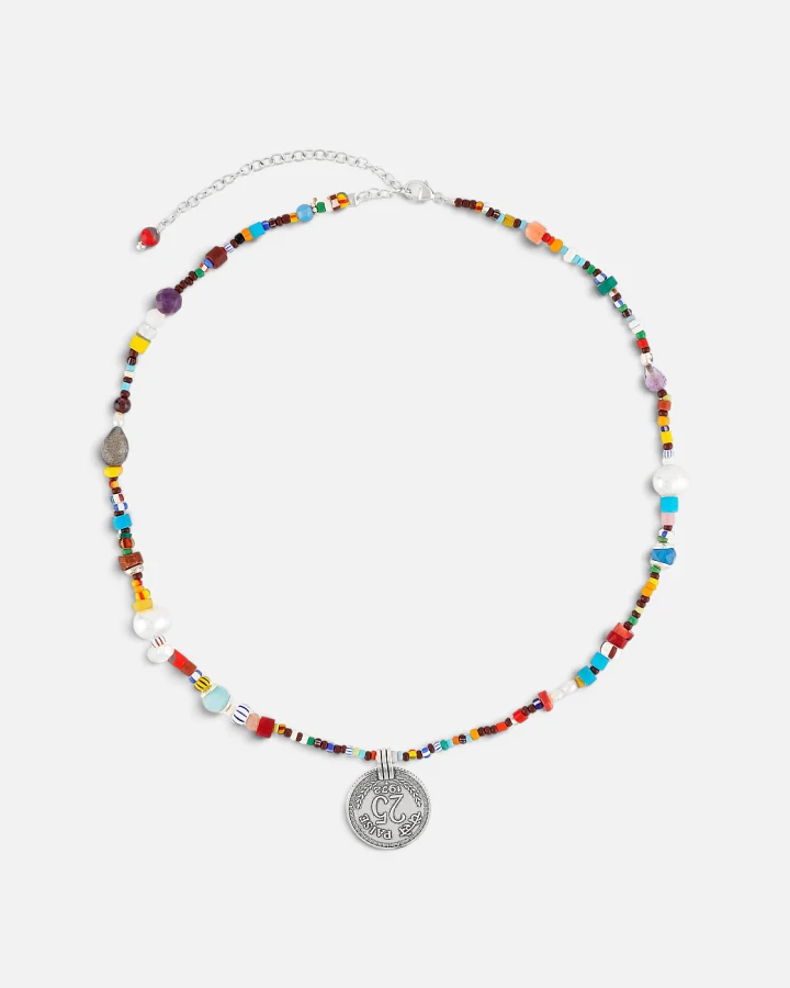 Hoffnungsträger Bunte Choker-Kette Afrika - Silber