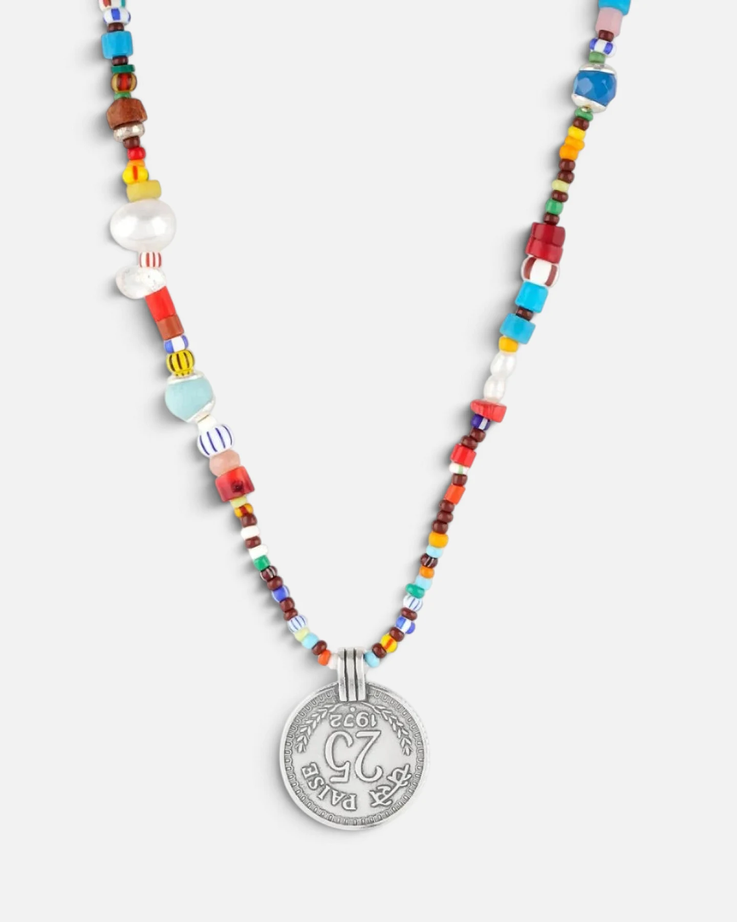 Hoffnungsträger Bunte Choker-Kette Afrika - Silber – Ansicht 2