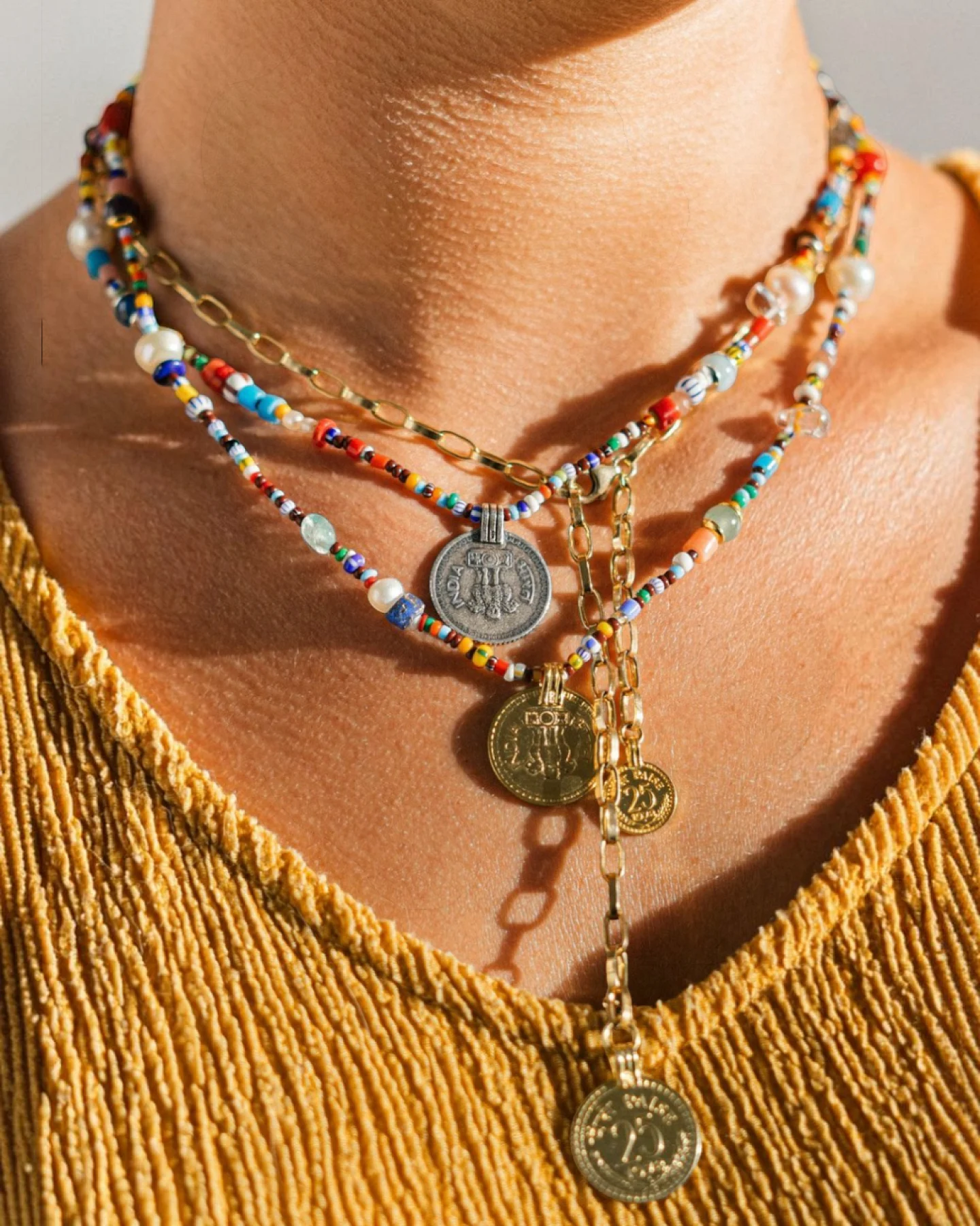 Hoffnungsträger Bunte Choker-Kette Afrika - Silber – Ansicht 5