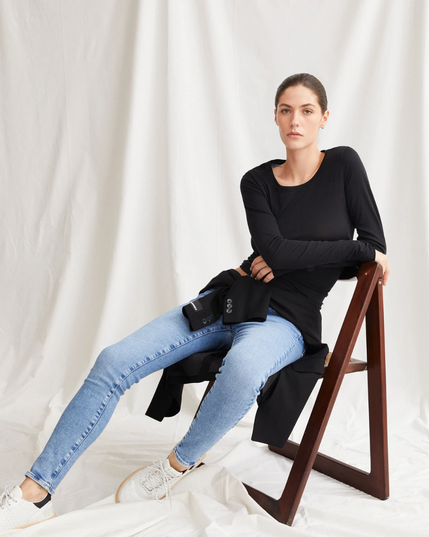 Armedangels Langarmshirt Einiaara Soft - Black S – Ansicht 2