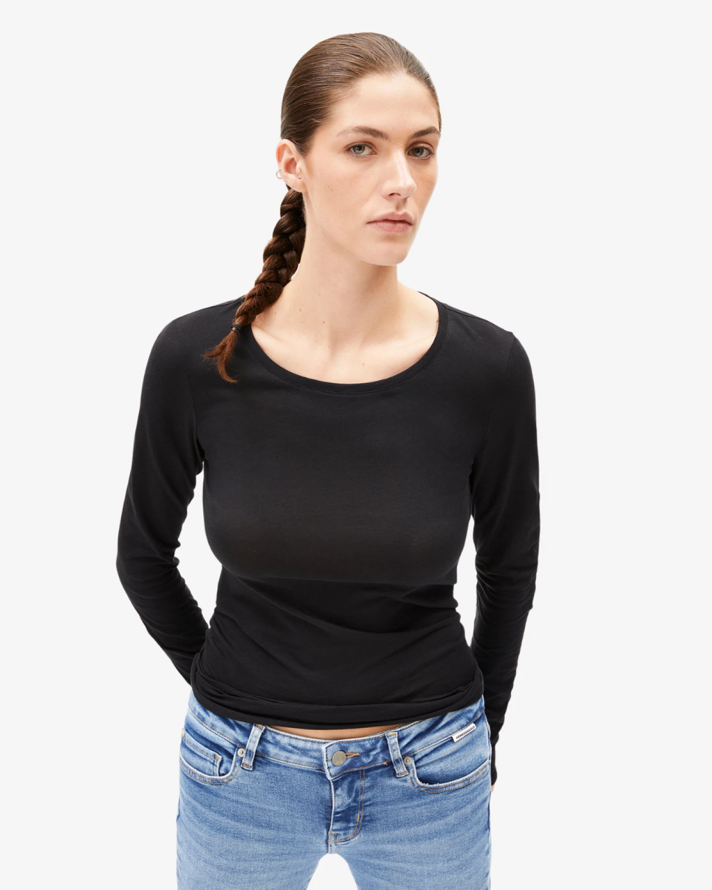 Armedangels Langarmshirt Einiaara Soft - Black S – Ansicht 3