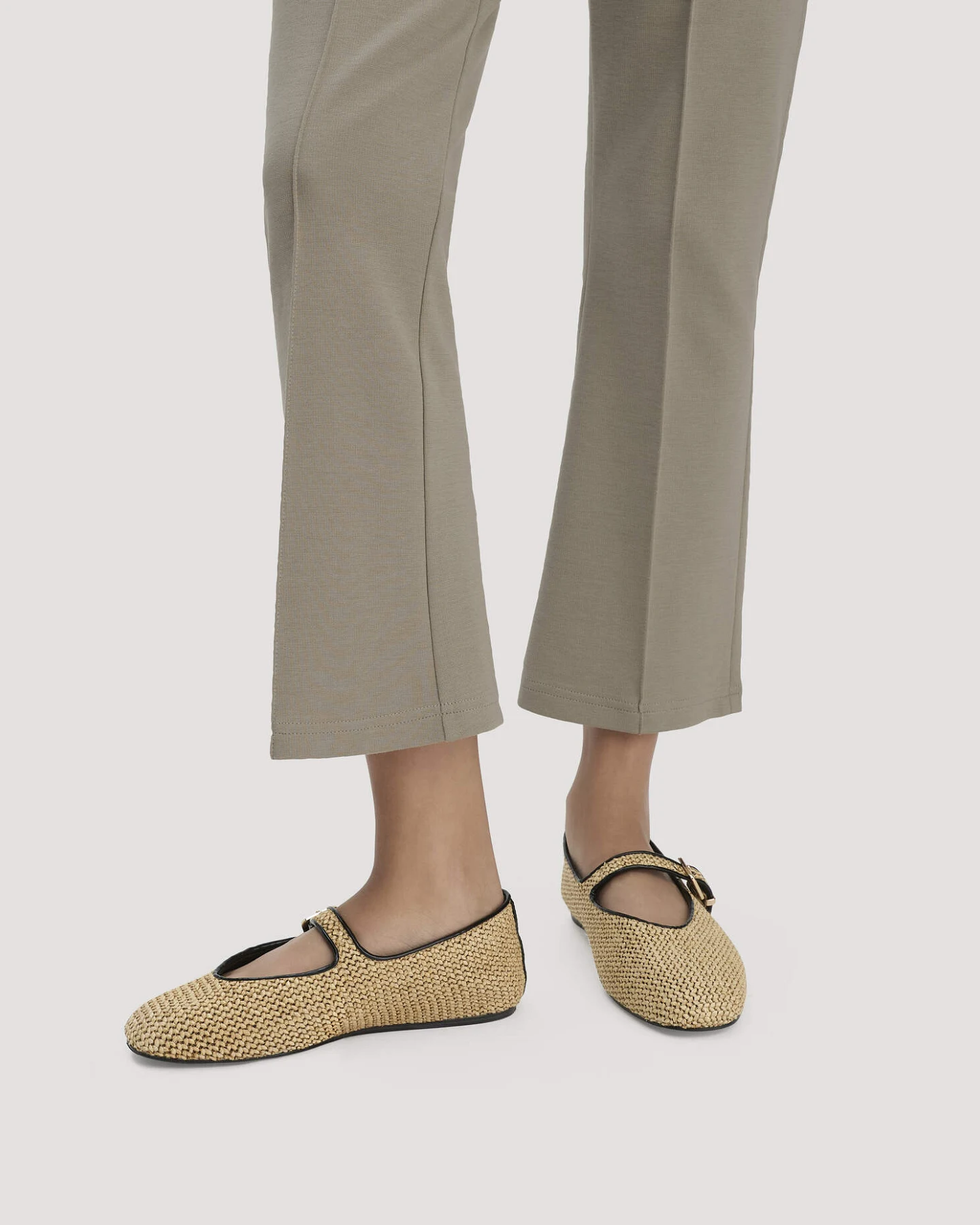 hessnatur Damen Jersey Hose Culotte Slim Leg aus Bio-Baumwolle - beige - Größe 36 – Ansicht 3