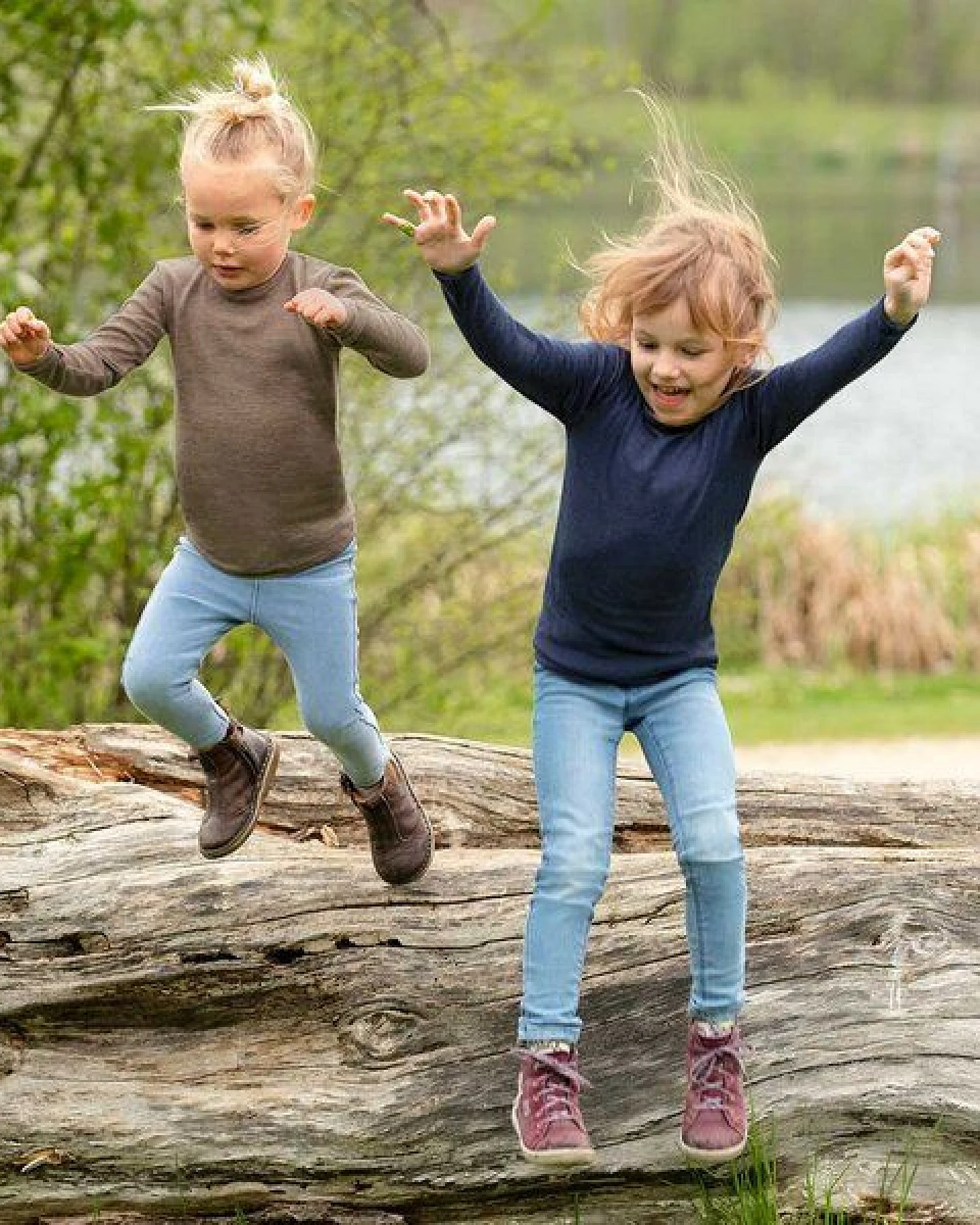 Engel natur Langarmshirt Kinder aus Merinowolle und Seide – Ansicht 3