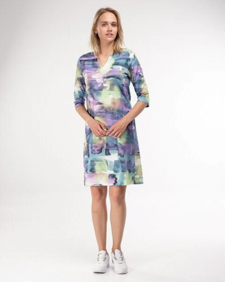 Alma & Lovis Lockeres Sommerkleid mit Art Print aus Bio-Baumwolle