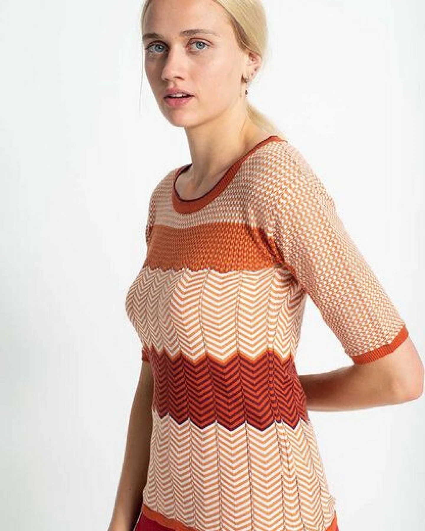 Alma & Lovis Muster-Pullover aus Bio-Baumwolle – Ansicht 3