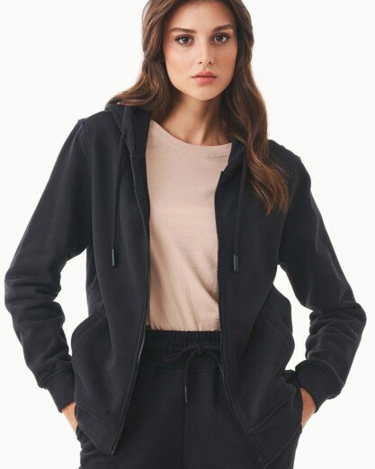 ORGANICATION Soft Touch Zip-Hoodie aus Bio-Baumwolle – Ansicht 3