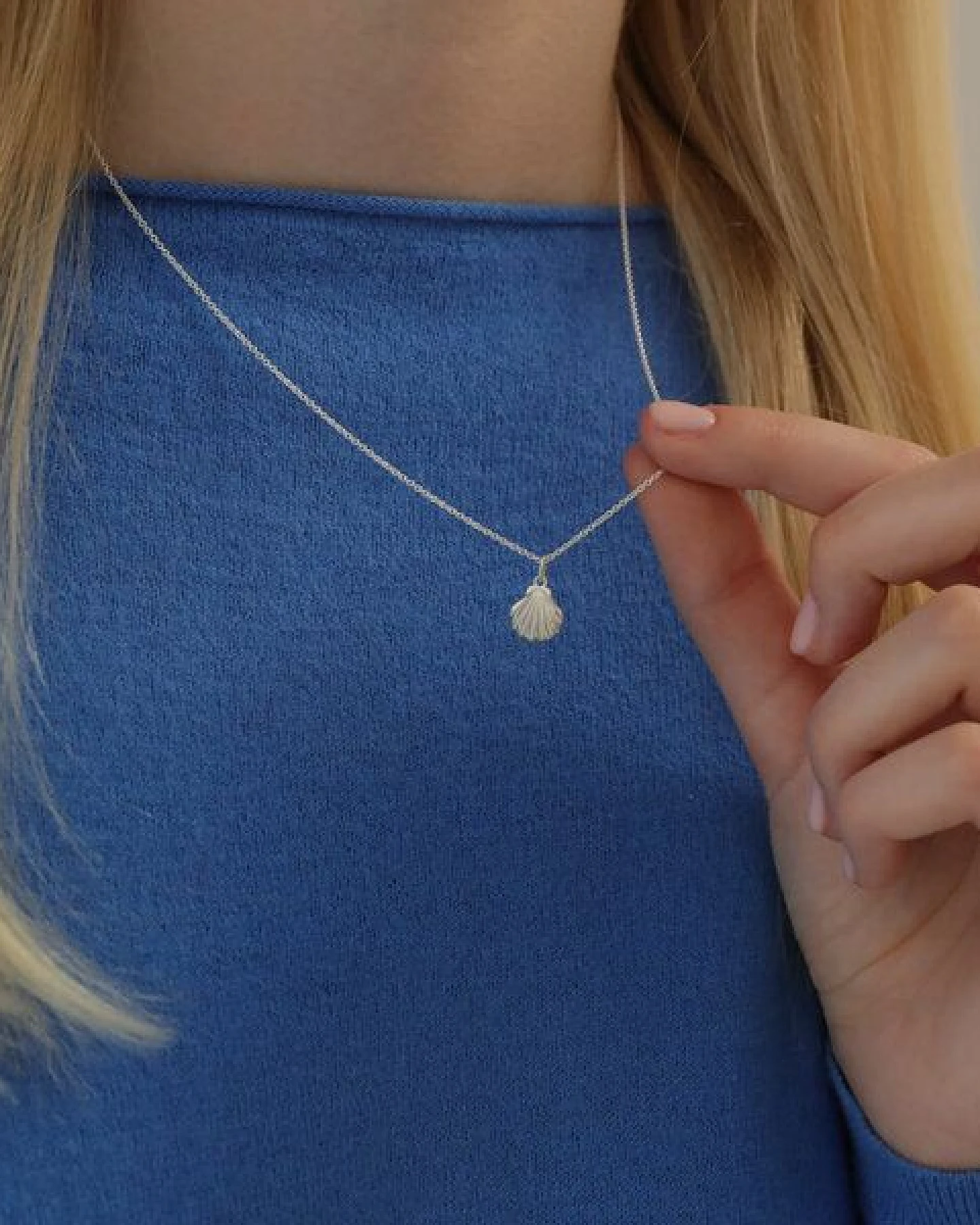BELLYBIRD Jewellery Halskette - kleine Muschel, Anhänger/ Silber/ Silber vergoldet – Ansicht 4