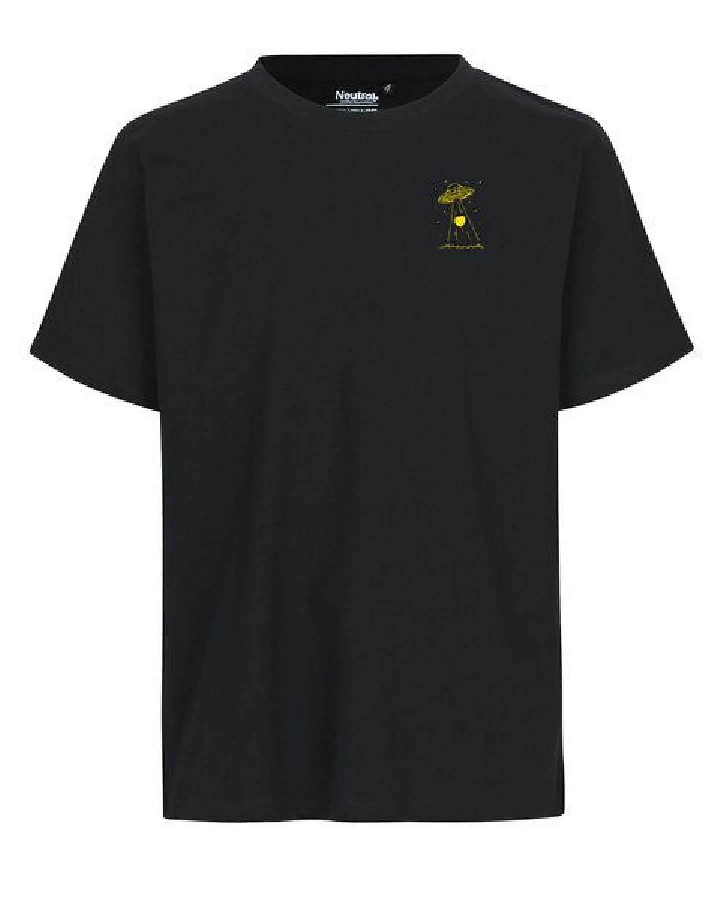 HANDGEDRUCKT "Beam it up" Unisex T-Shirt aus reiner Baumwolle (kbA) – Ansicht 3