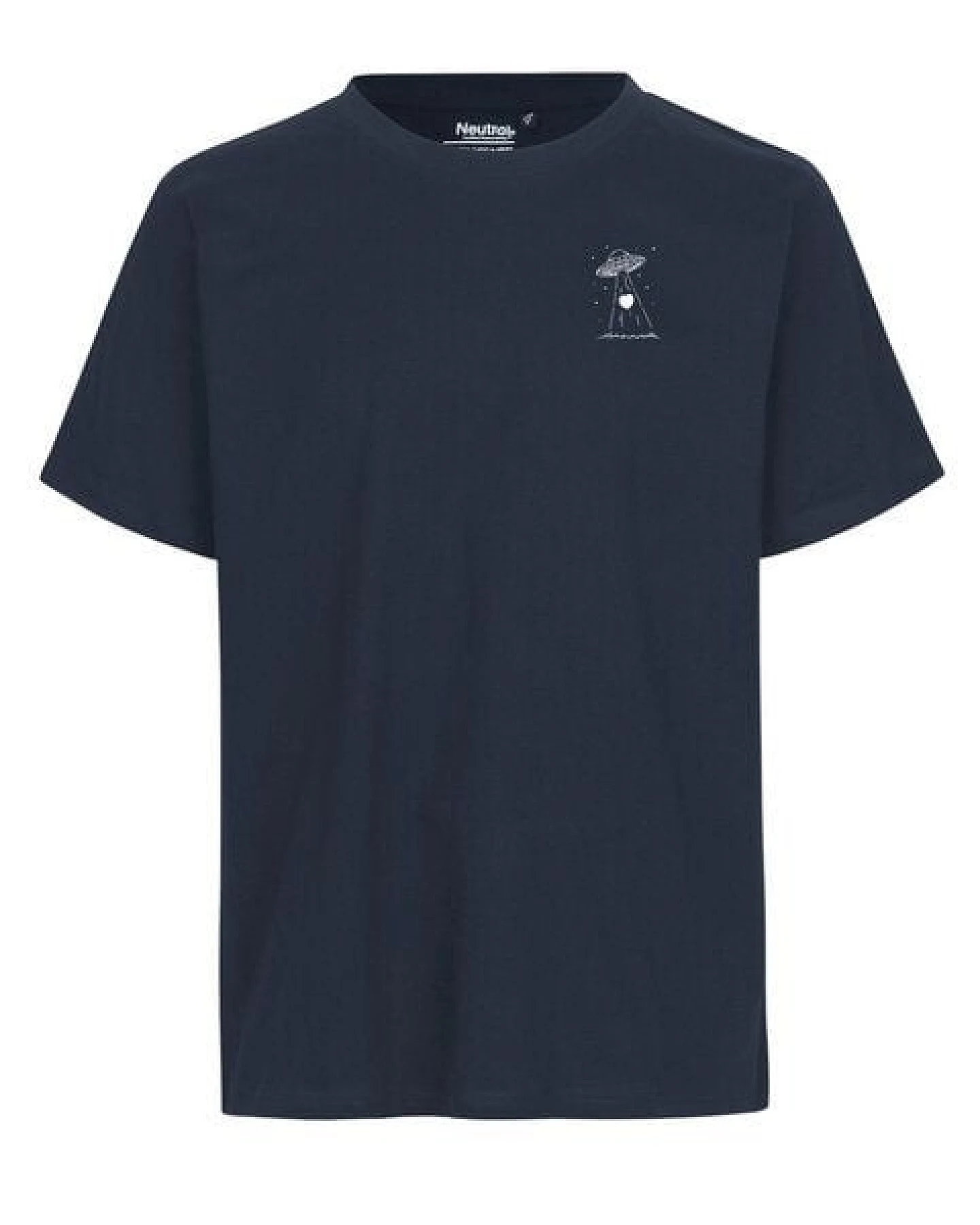HANDGEDRUCKT "Beam it up" Unisex T-Shirt aus reiner Baumwolle (kbA) – Ansicht 3