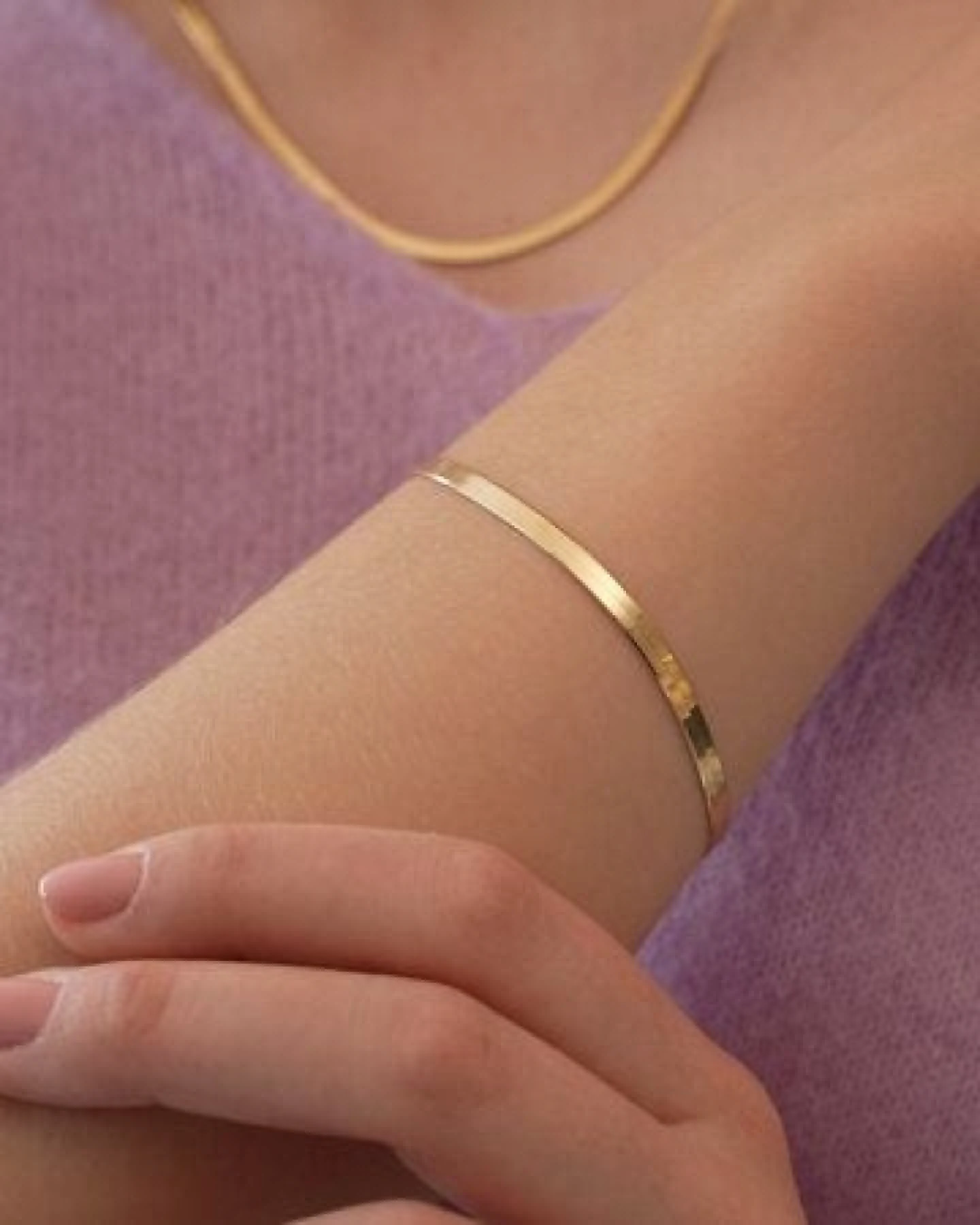 BELLYBIRD Jewellery SCHLANGENARMBAND - 925 Silber/ Silber vergoldet, bewegliches Gliederband – Ansicht 3